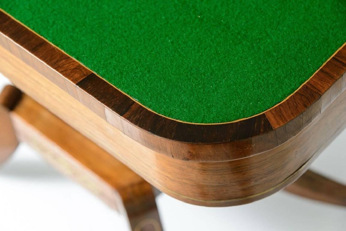 19th Century, George IV Rosewood and Brass Games Table 2