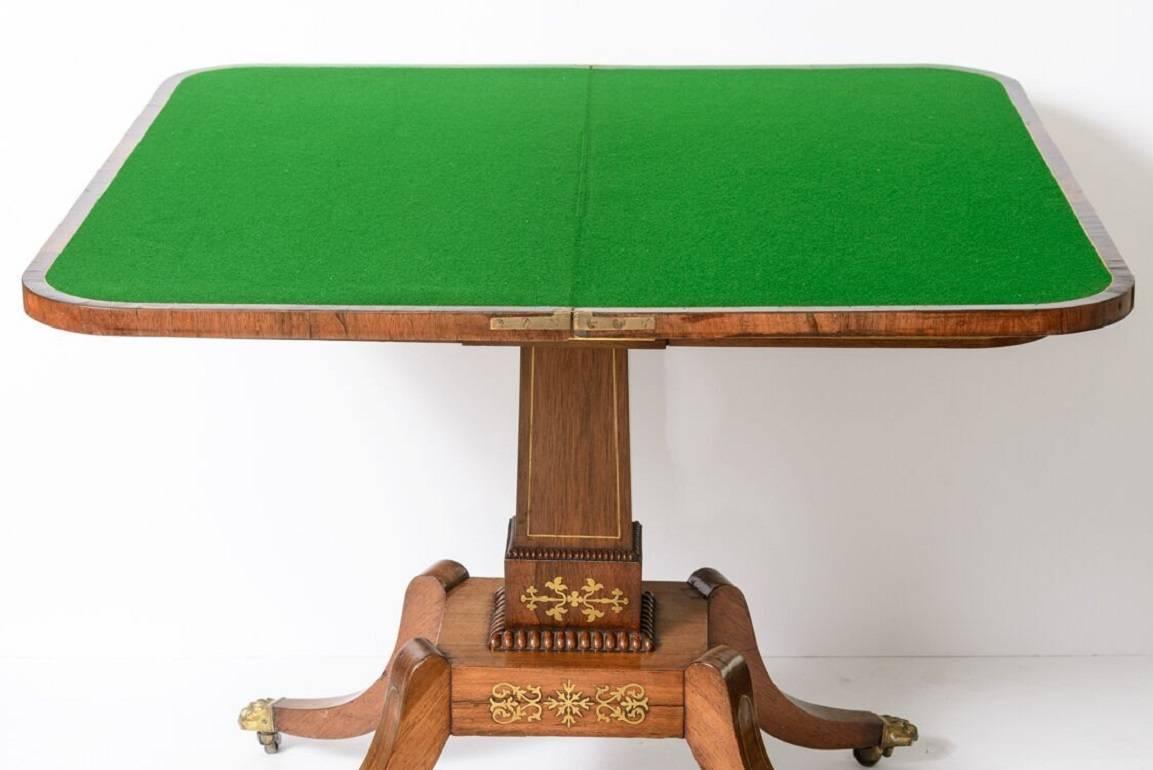 George IV Rosewood and Brass Games Table For Sale 2