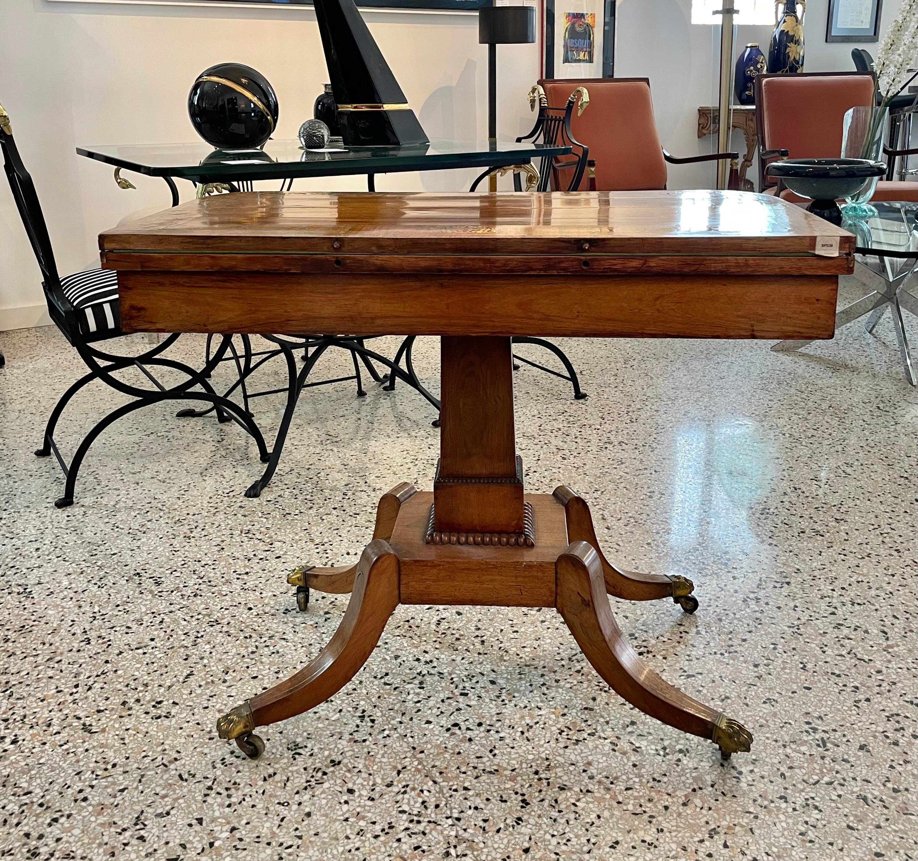 George IV Rosewood and Brass Games Table For Sale 4