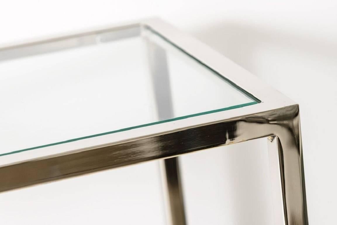 glass chrome side table