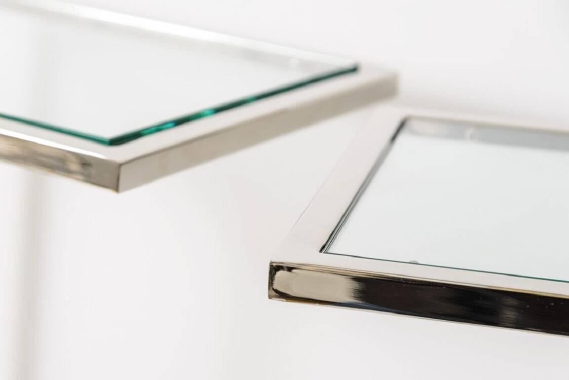 glass and chrome side table