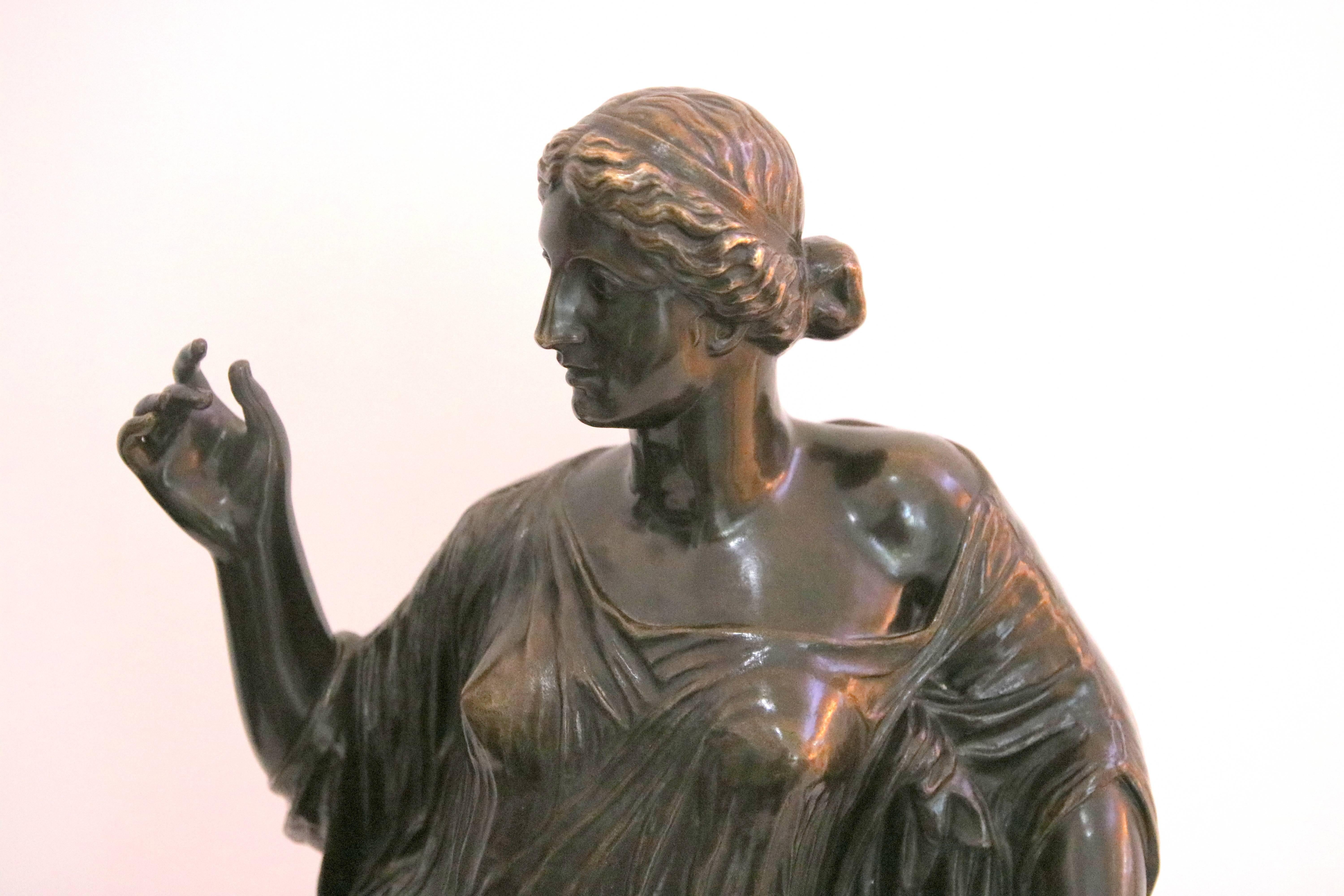 French Grand Tour Bronze, Roman Woman, France, 19th Century by Susse Freres For Sale