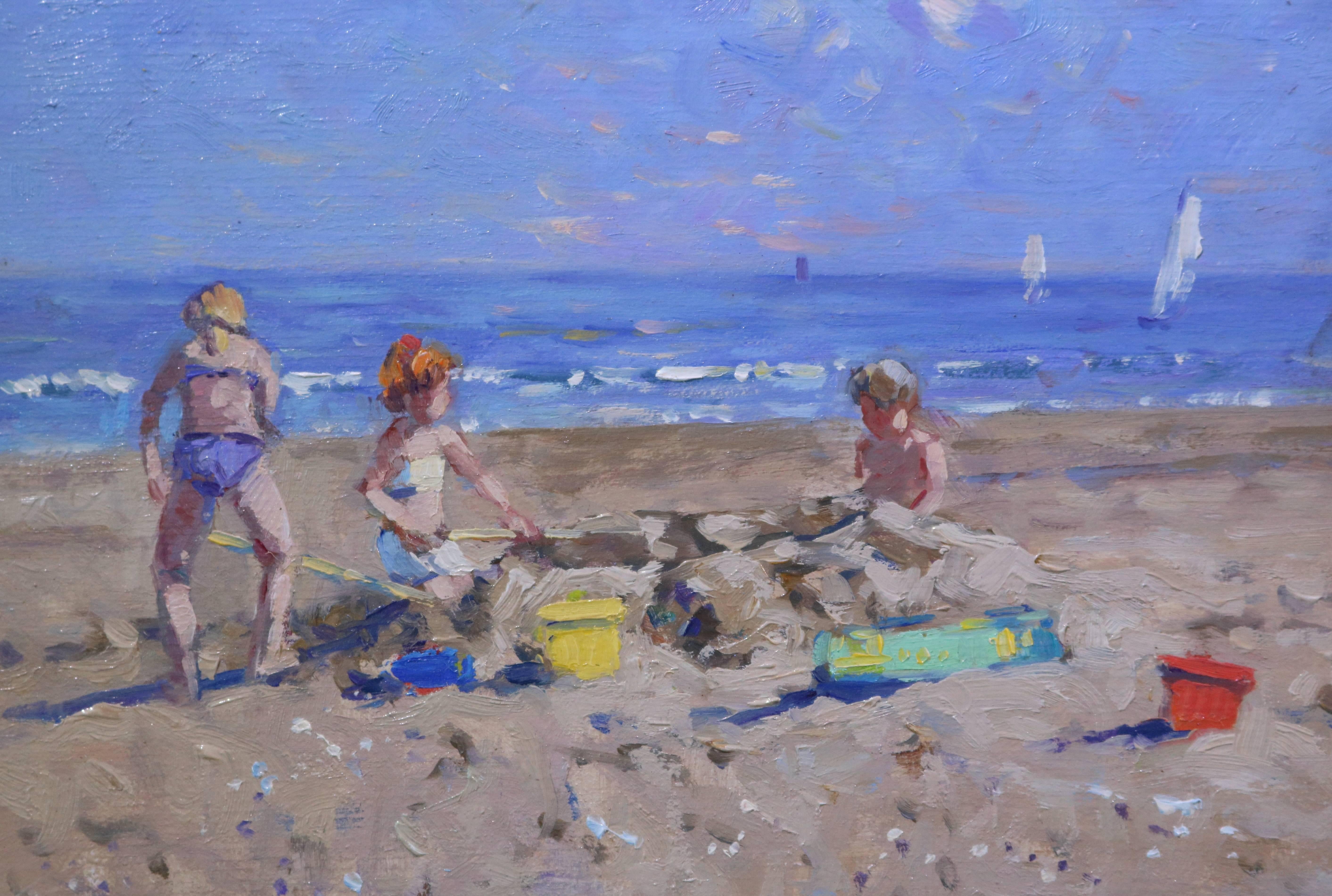This charming impressionist painting is by the Dutch artist Niek vad der Plas (b.1954) and was painted in the late 20th century.

Note: Image size 6.50