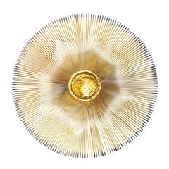Curtis Jere Wall-Mount Sunburst Sculpture in Burnished Gold, Brass and Copper