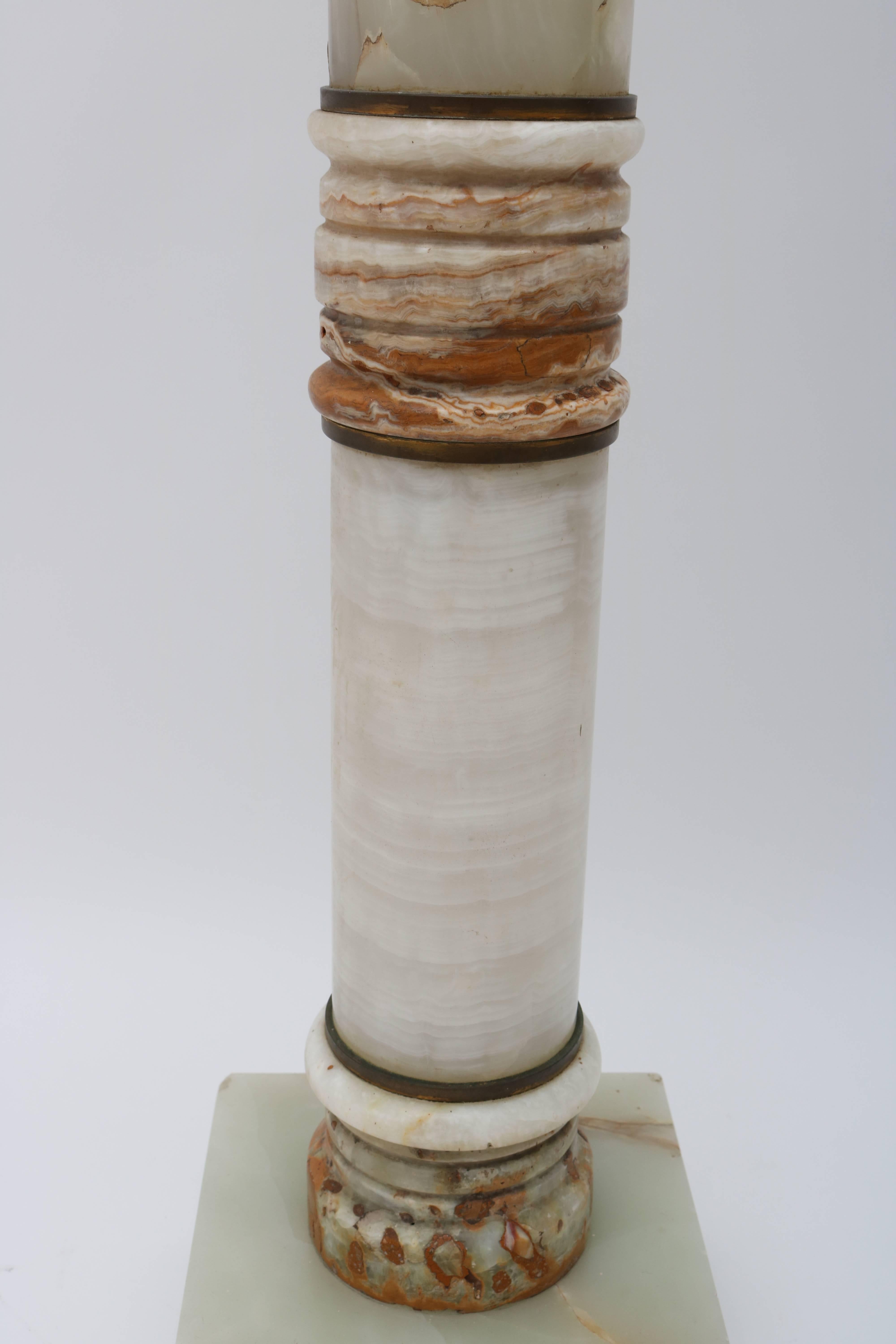 Neoclassical Revival Style Onyx and Bronze Pedestal 1