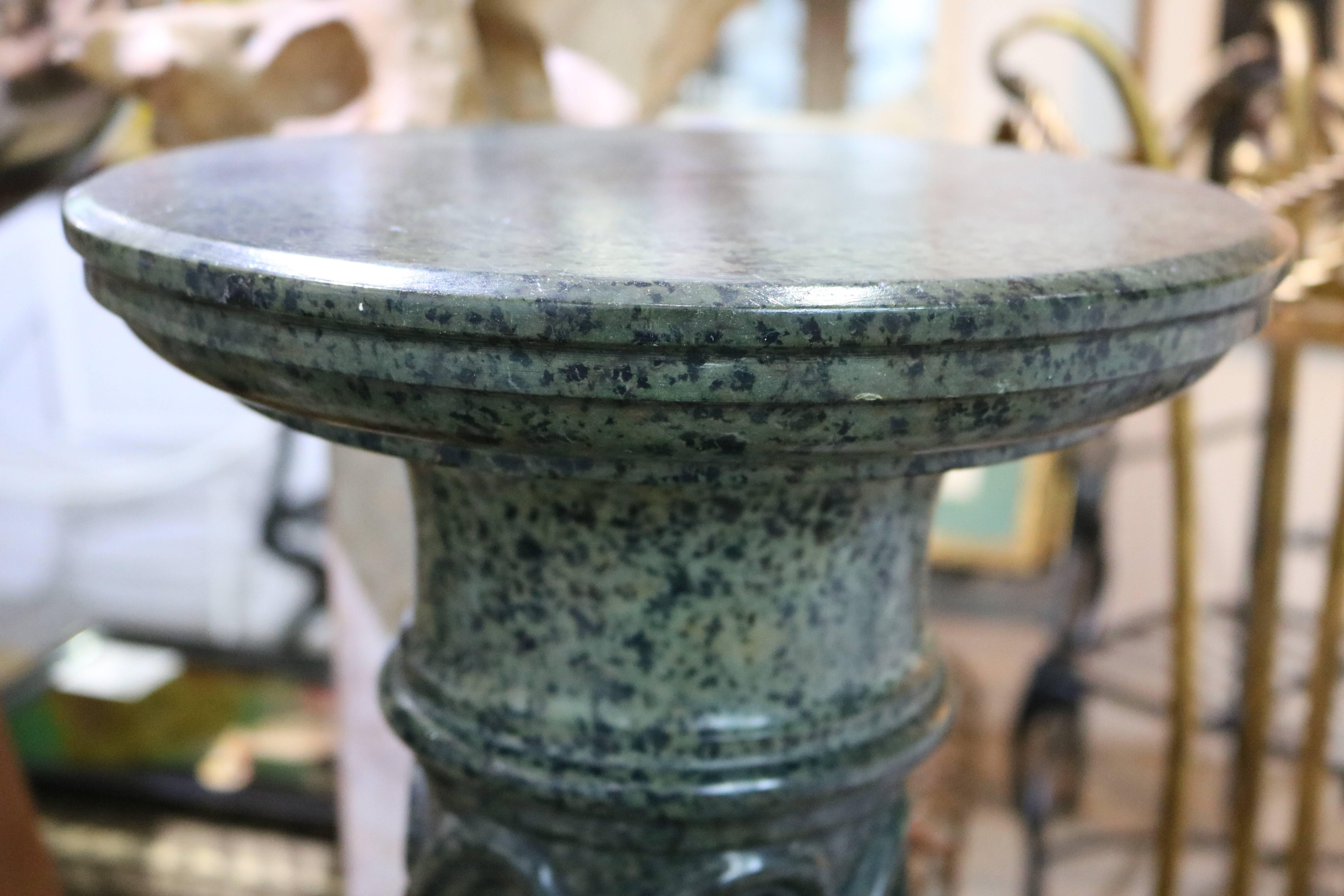 Renaissance Revival  Green Marble Pedestal