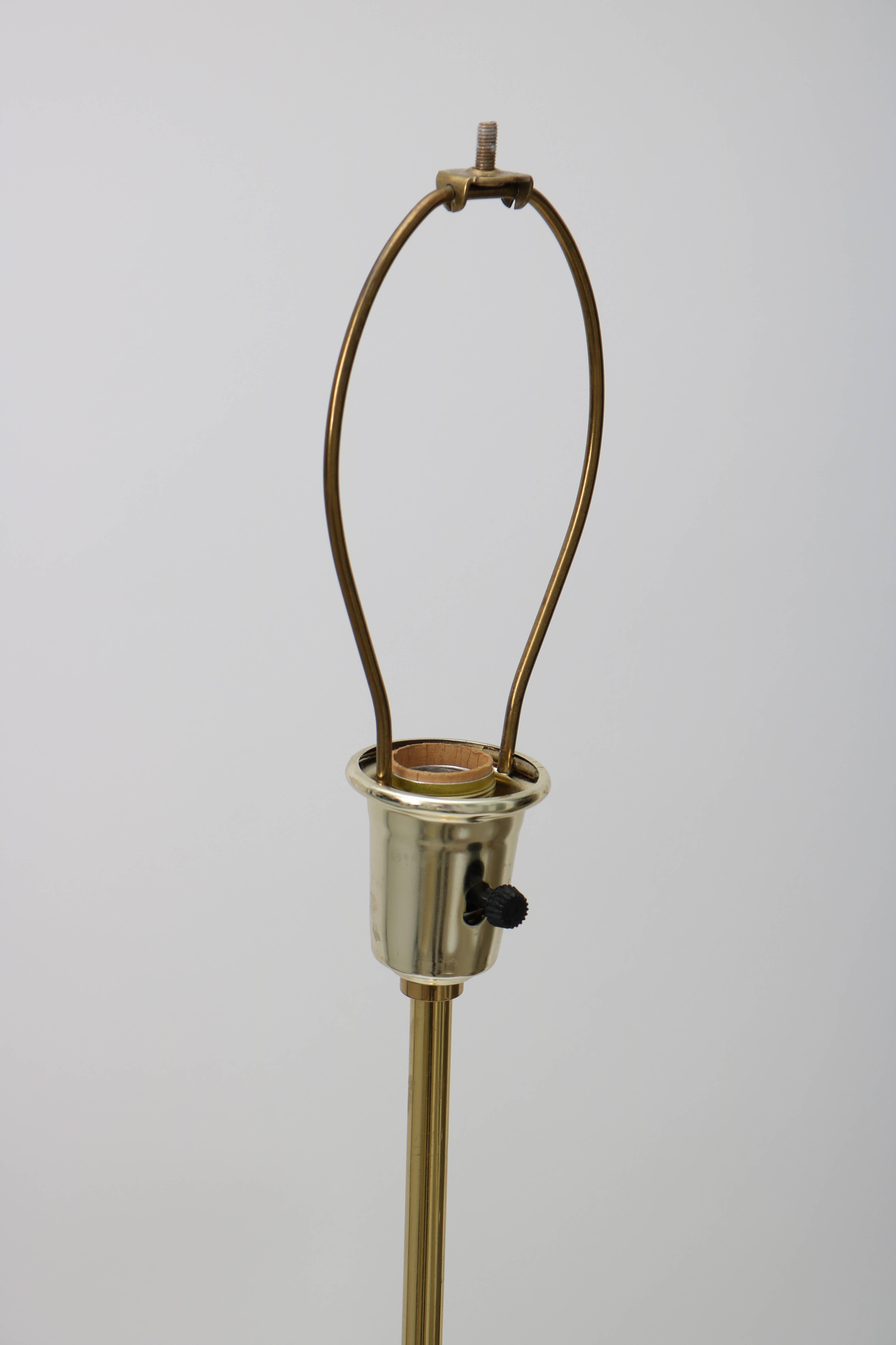 American  Adjustable Floor Lamp in Polished Brass and Lucite