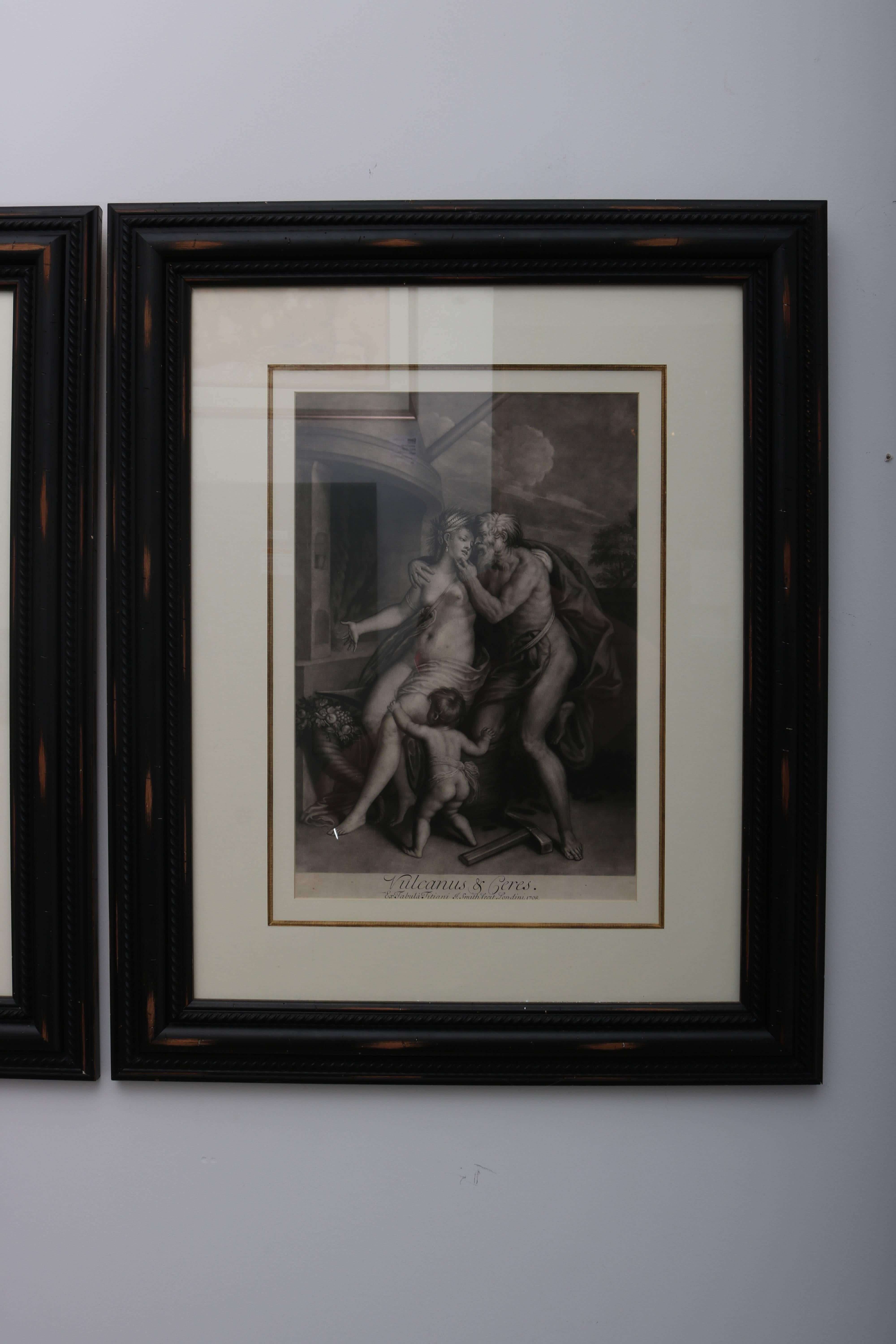 Set of Three Neoclassical Allegorical Engravings of Titian In Good Condition In West Palm Beach, FL