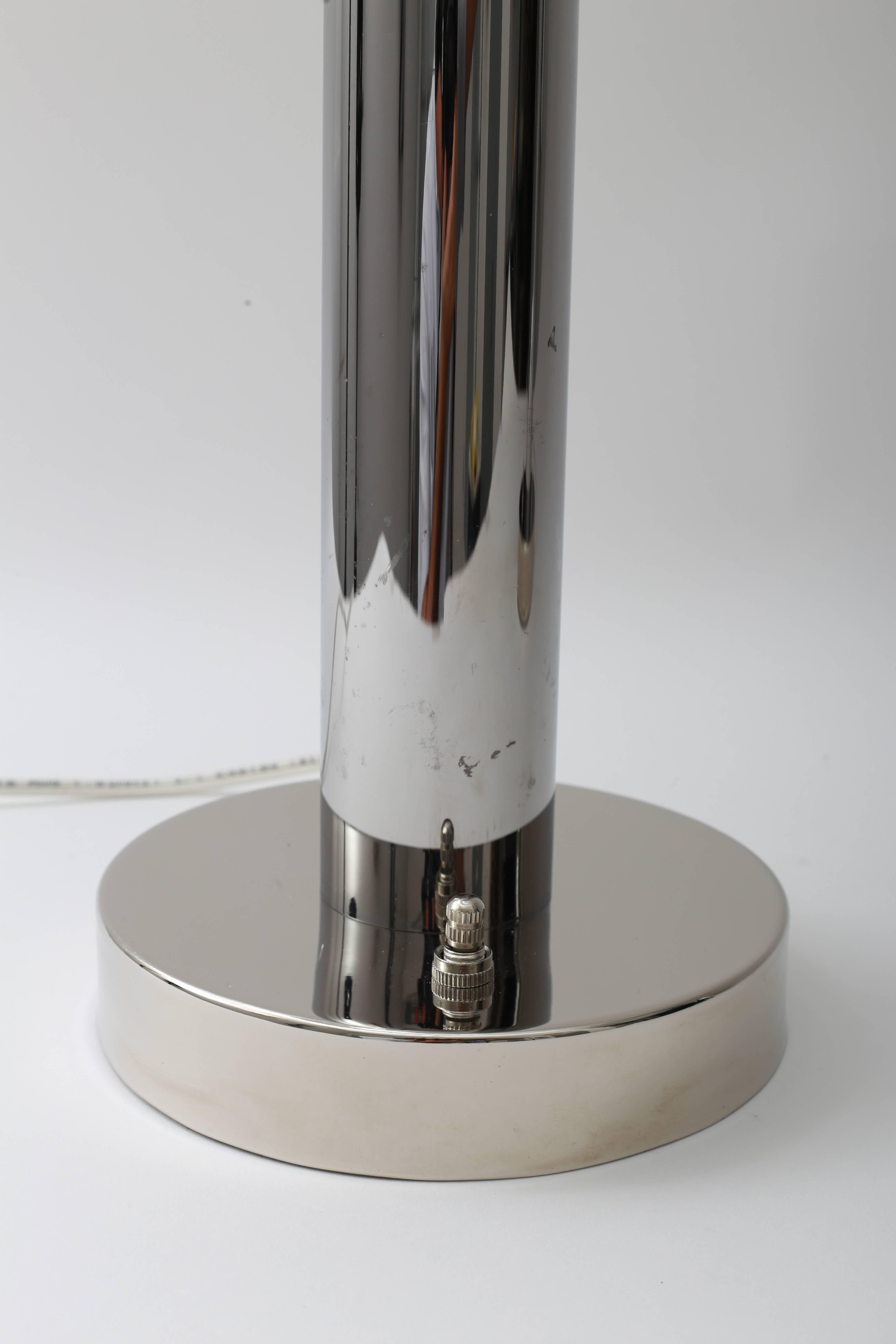 Mid-Century Modern Pair of Polished Chrome Table Lamps