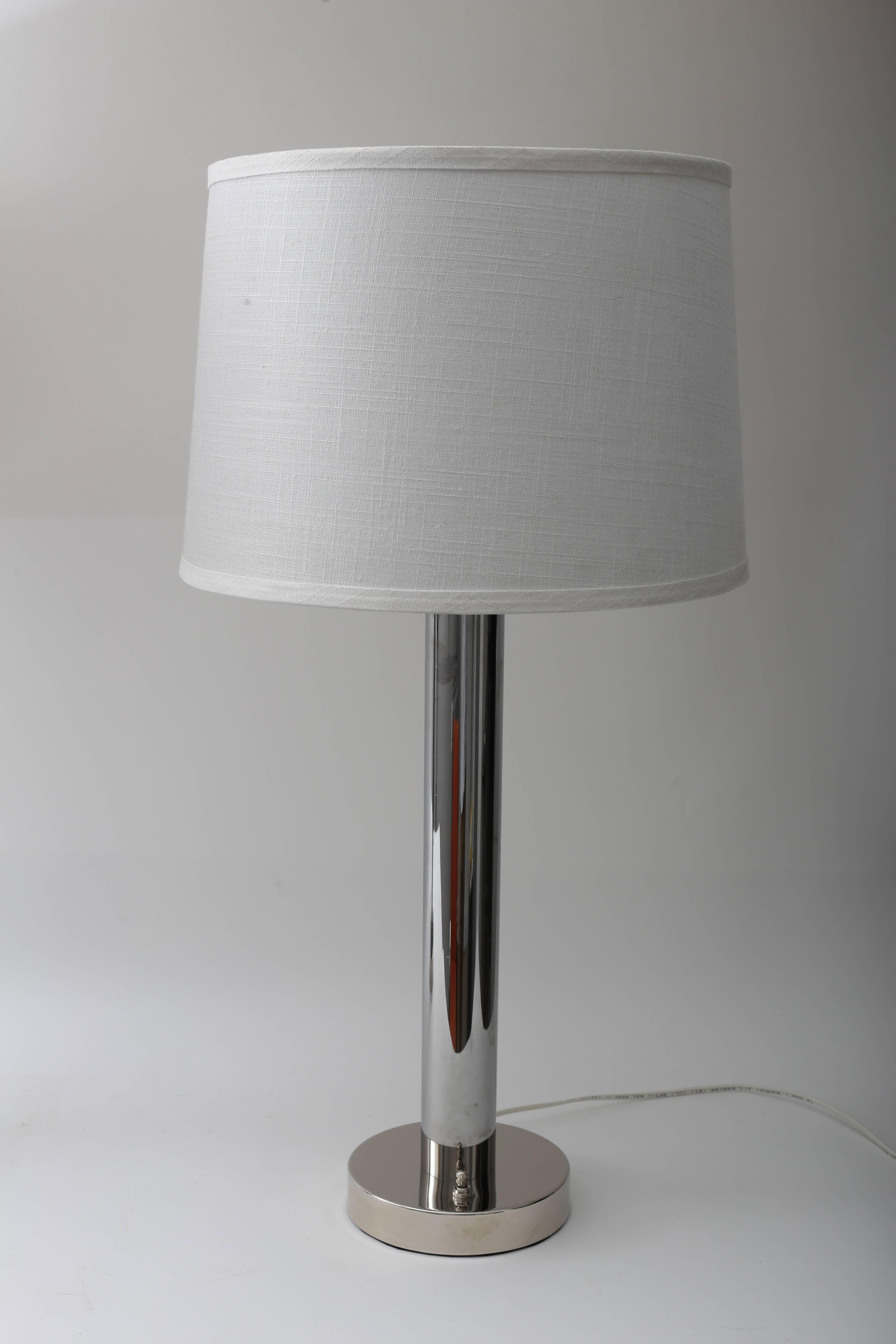 Pair of Polished Chrome Table Lamps 1