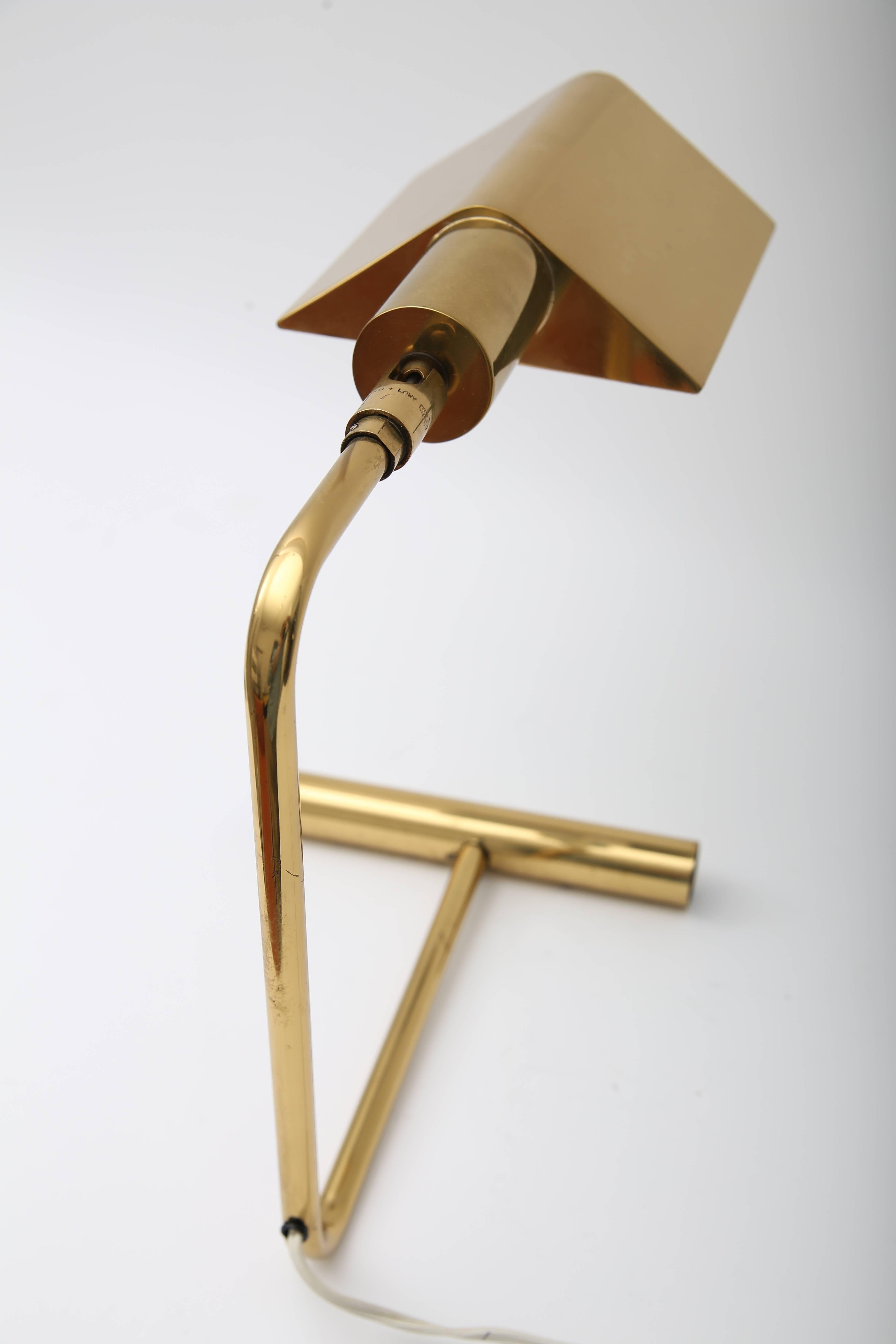  Polished Brass Table Lamp with Pharmacy Shade 2