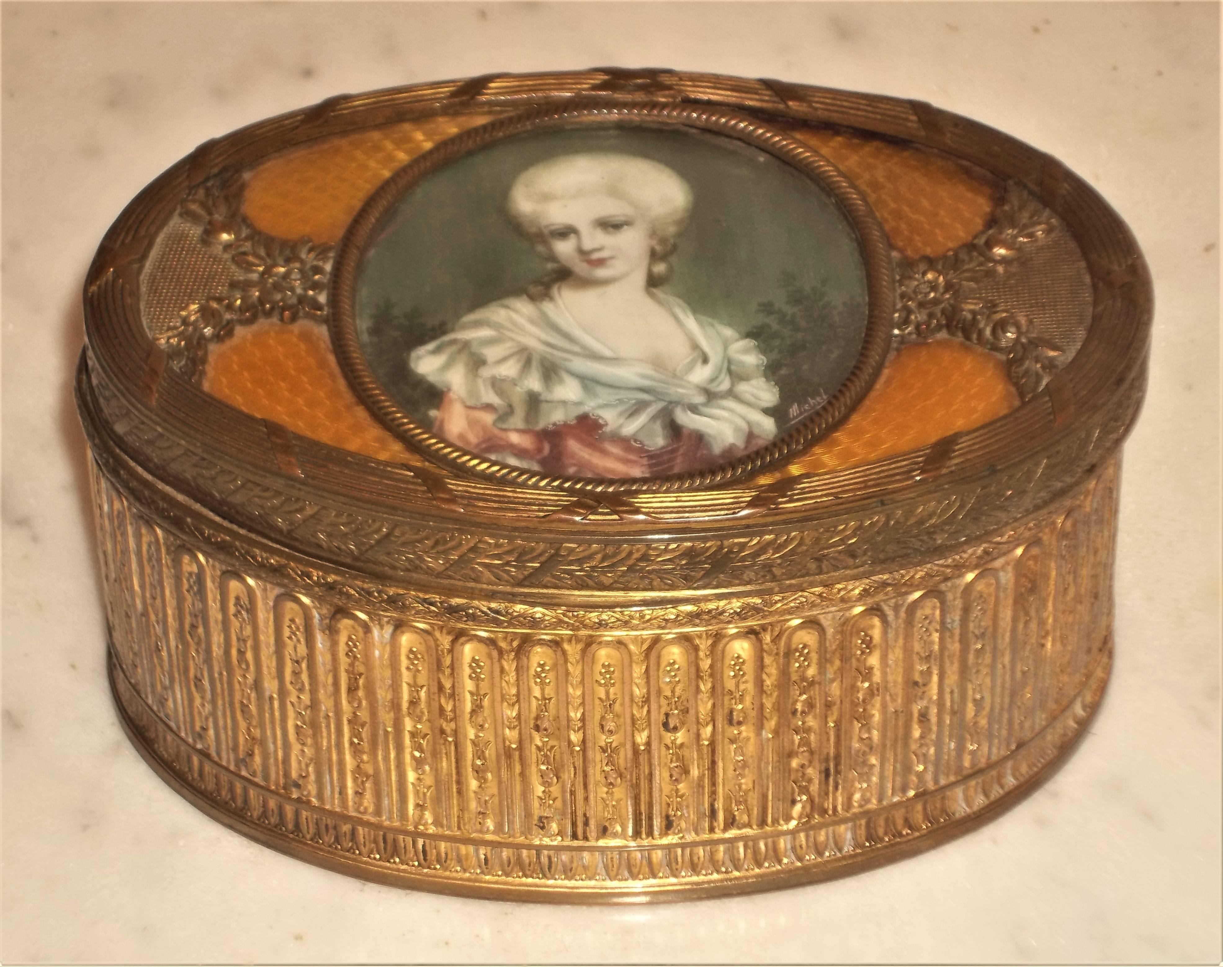 Louis XVI Style Gilt Bronze and Guilloche Enamel Box 2