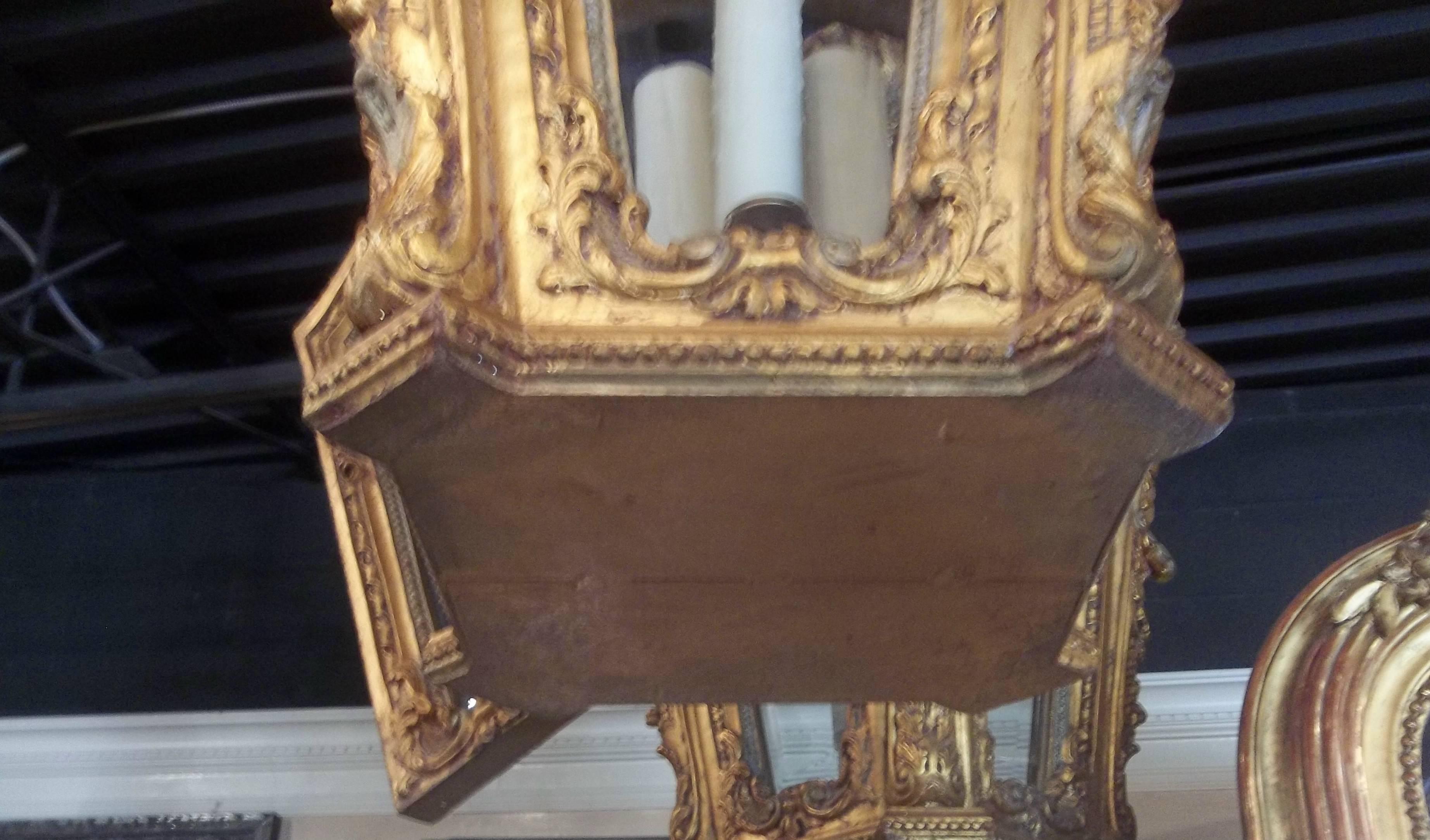 Pair of Italian Rococo Styled Giltwood Lanterns, Paint Highlights 5