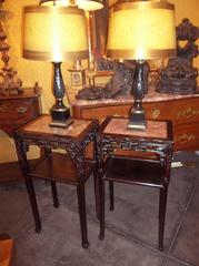Pair of Oriental Pedestal Stands or Console Side Tables