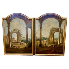 Set von großen venezianischen Capriccio- Ruinen und Canal-Szenen nach Guardi, Große Grand Tour