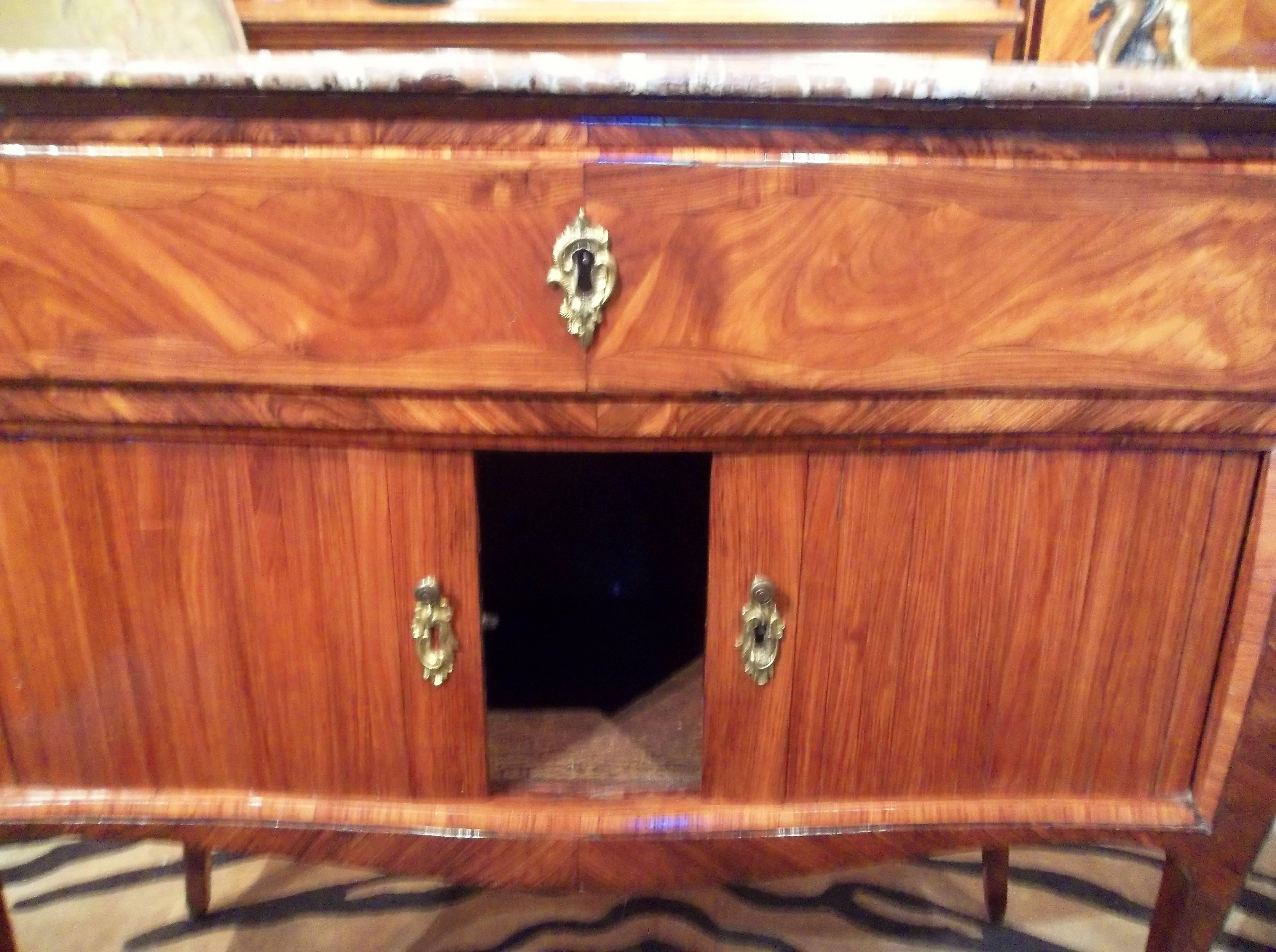 Louis XV  Transitional Style Kingwood / Tulipwood Petit Commode Side Table 1