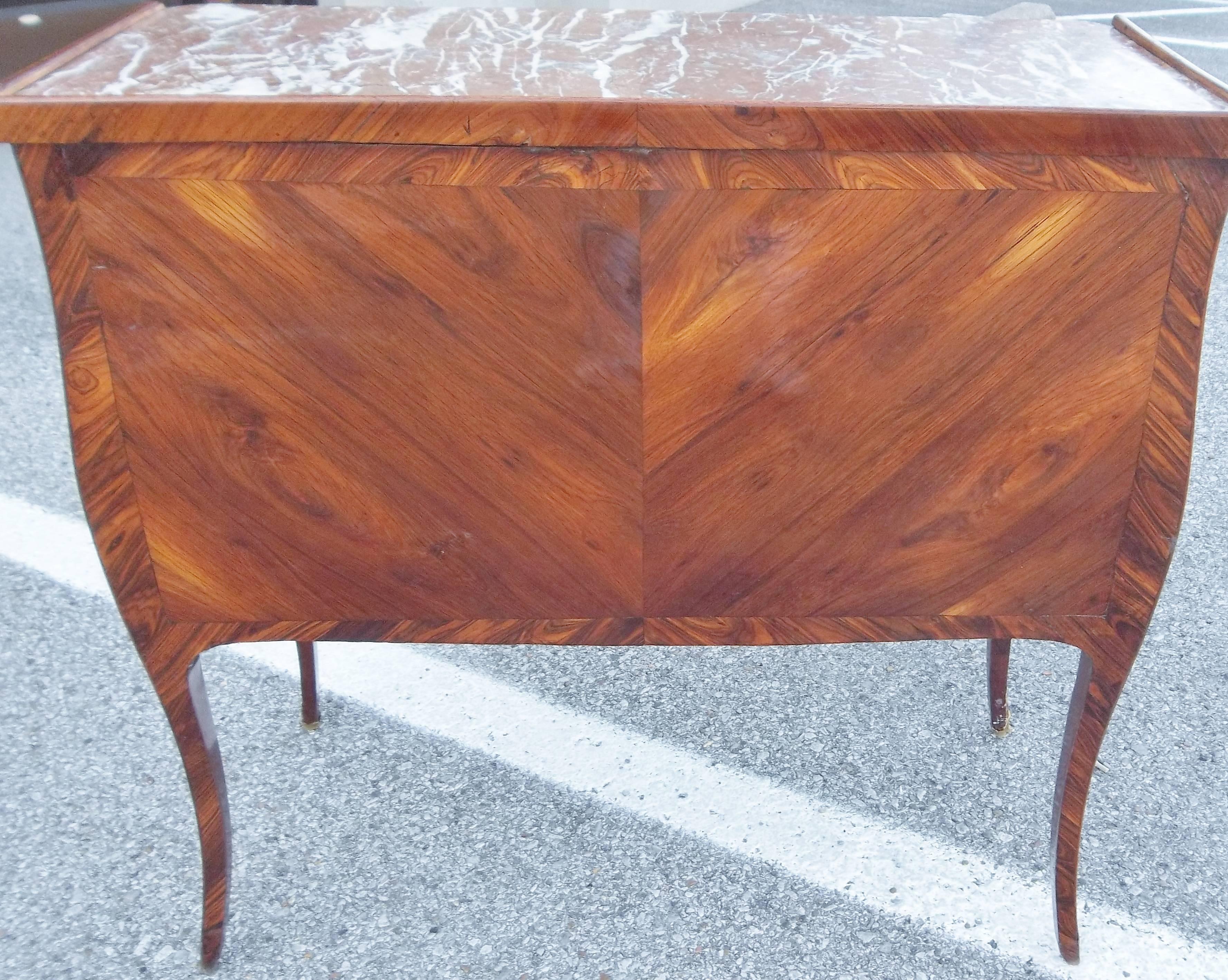 Louis XV  Transitional Style Kingwood / Tulipwood Petit Commode Side Table 2