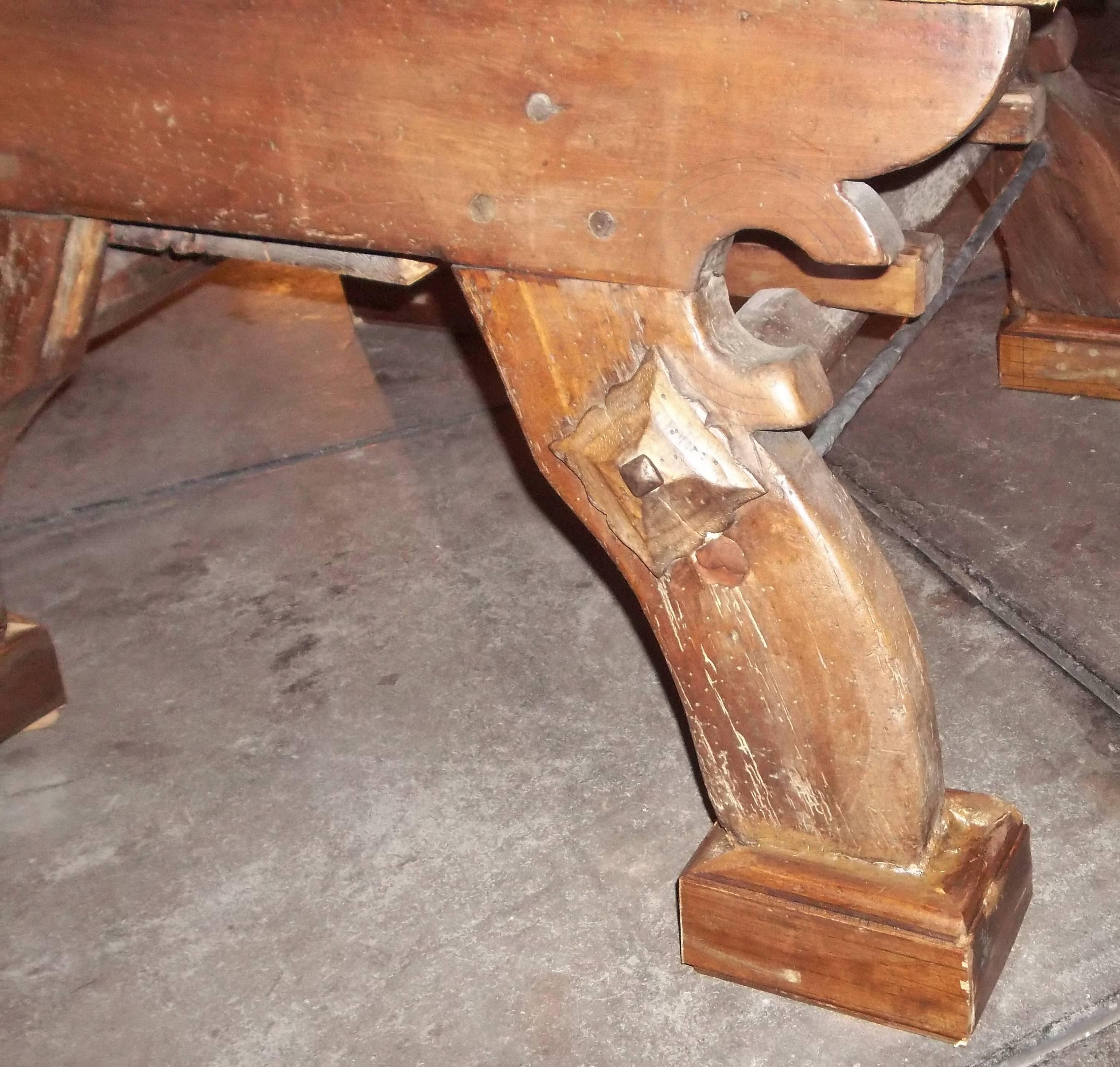 Country or Provincial French Farmhouse or Butcher Table with Date 1808 3