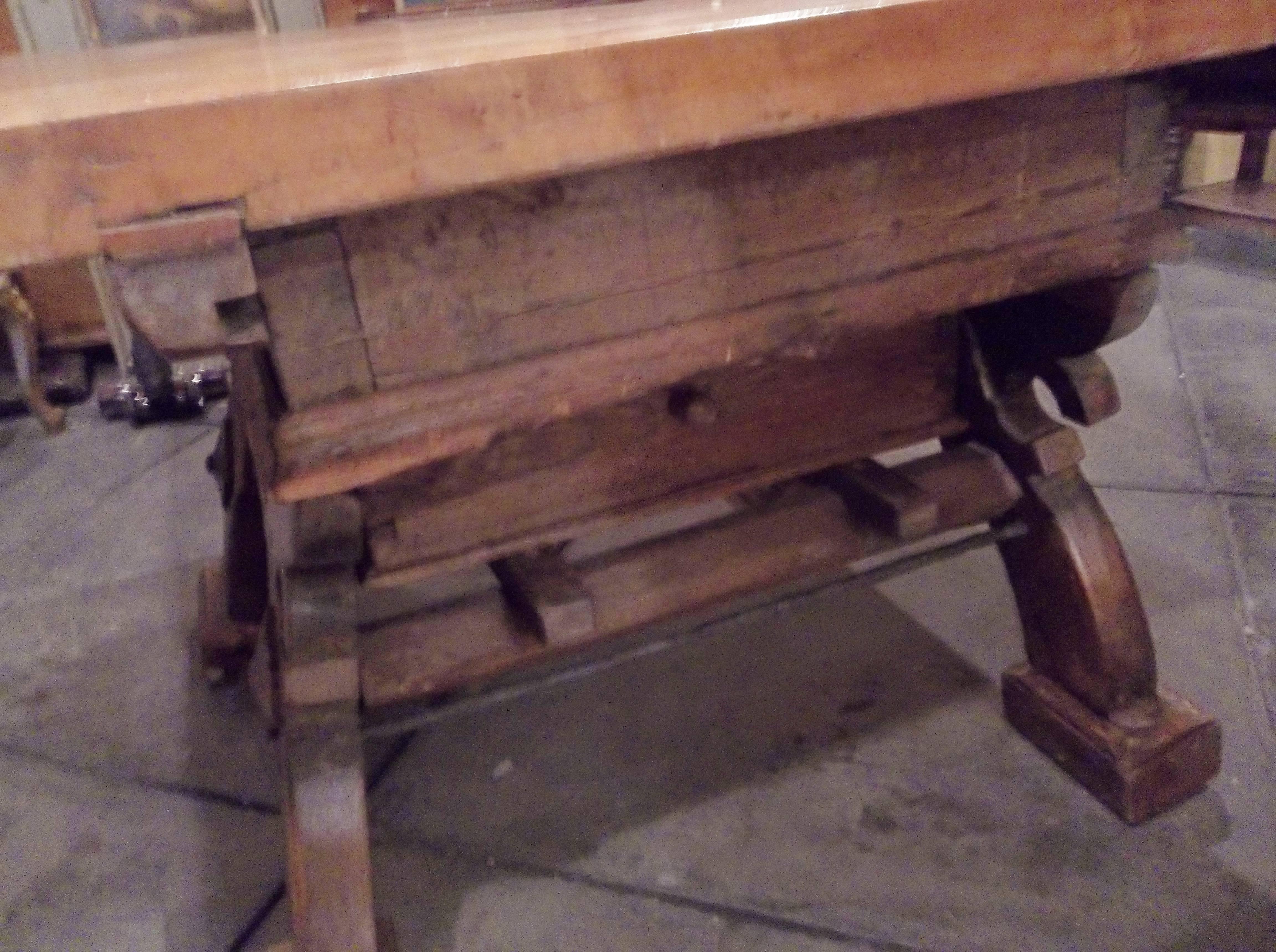 Country or Provincial French Farmhouse or Butcher Table with Date 1808 6