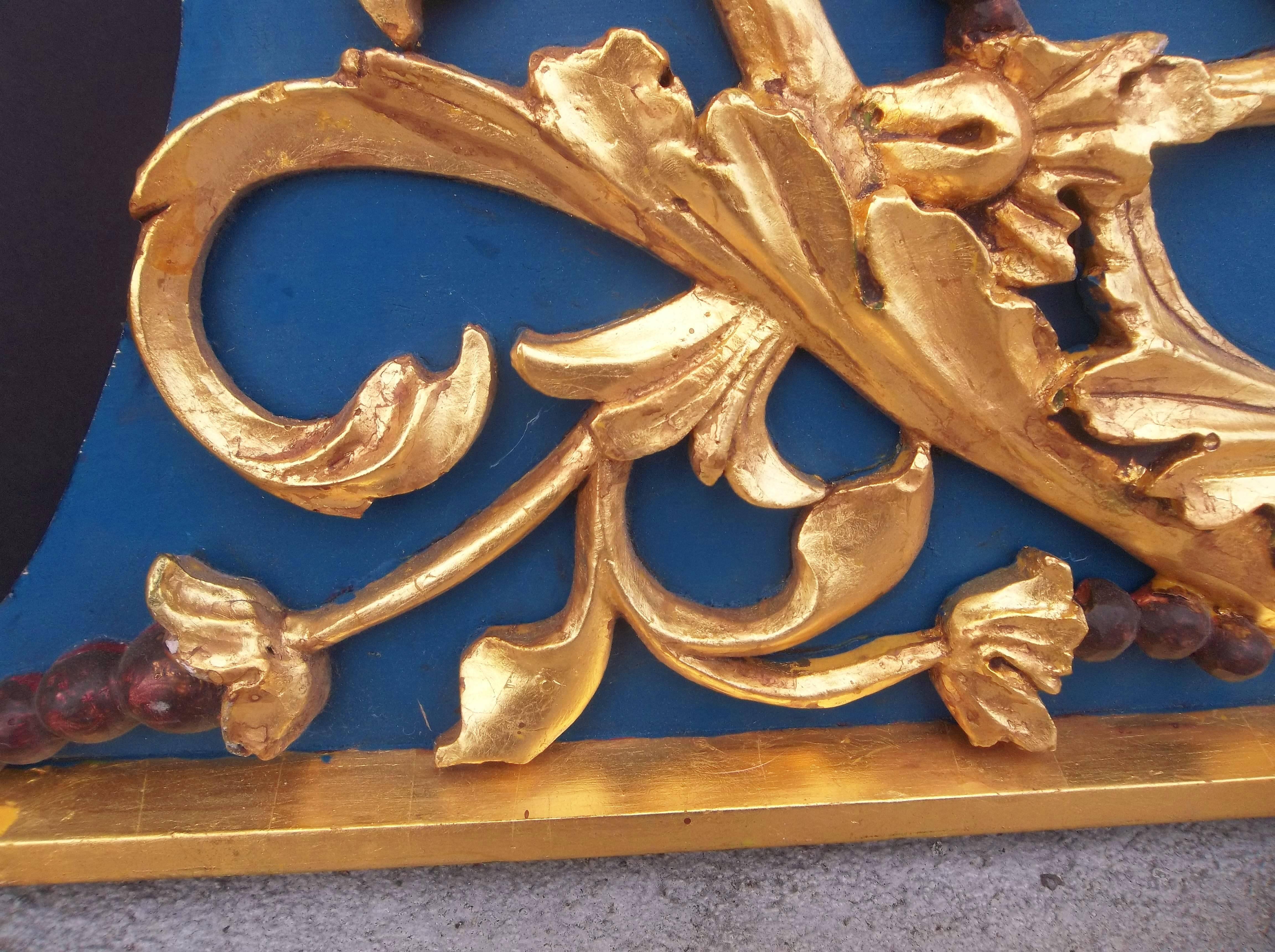 Large Italian Neoclassical Style Gilt and Painted Overdoor Panel 2