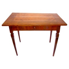 Italian Walnut and Fruitwood Parquetry Neoclassical Style Table