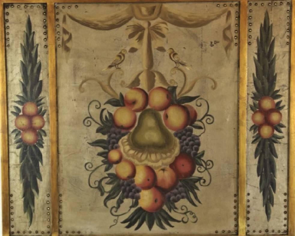 Italian Trumeau with Inset Panels of Fruit In Good Condition For Sale In Nashville, TN