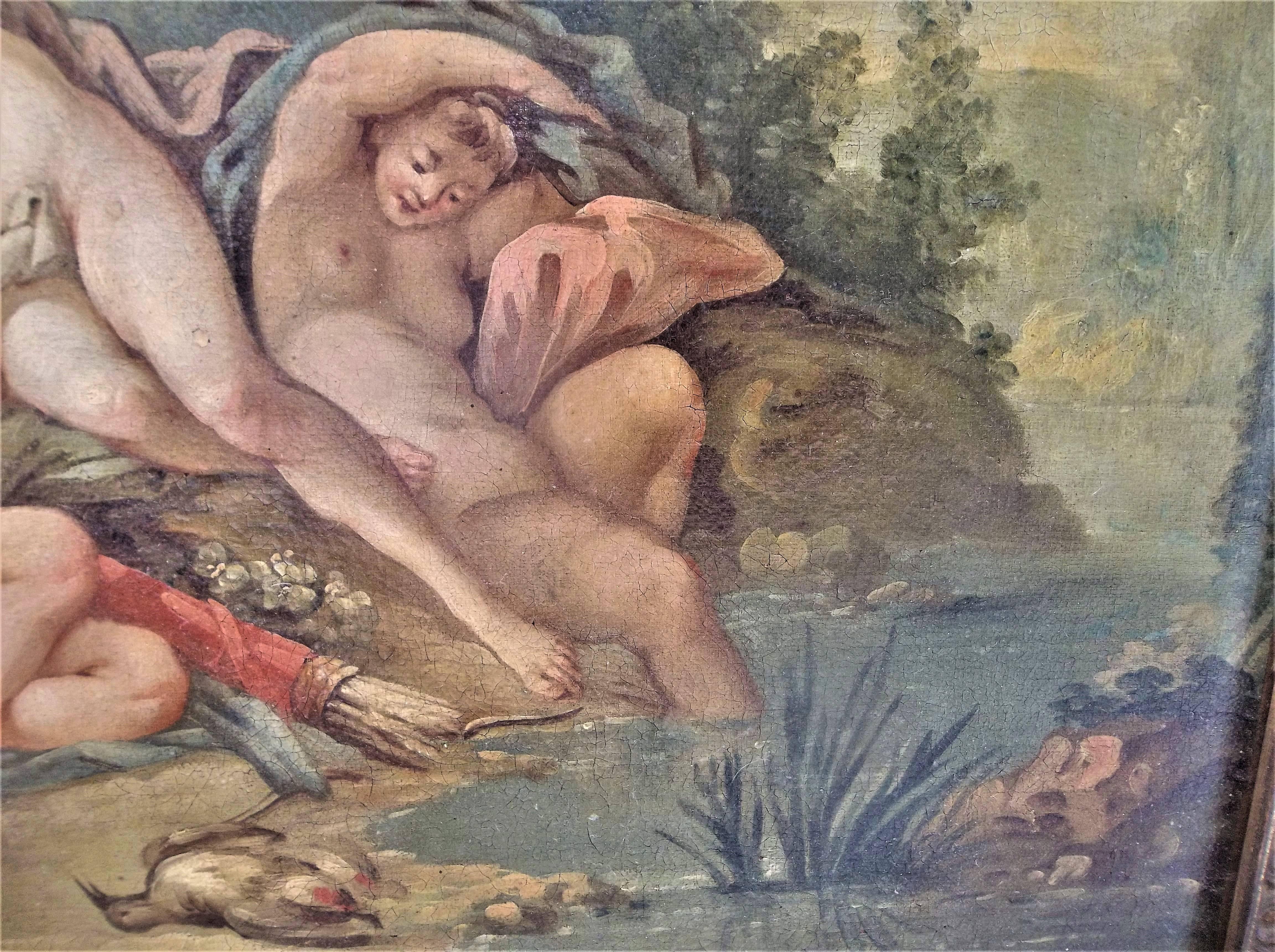 After Boucher , Diana and Nymphs by Pond , Rococo Style For Sale 2