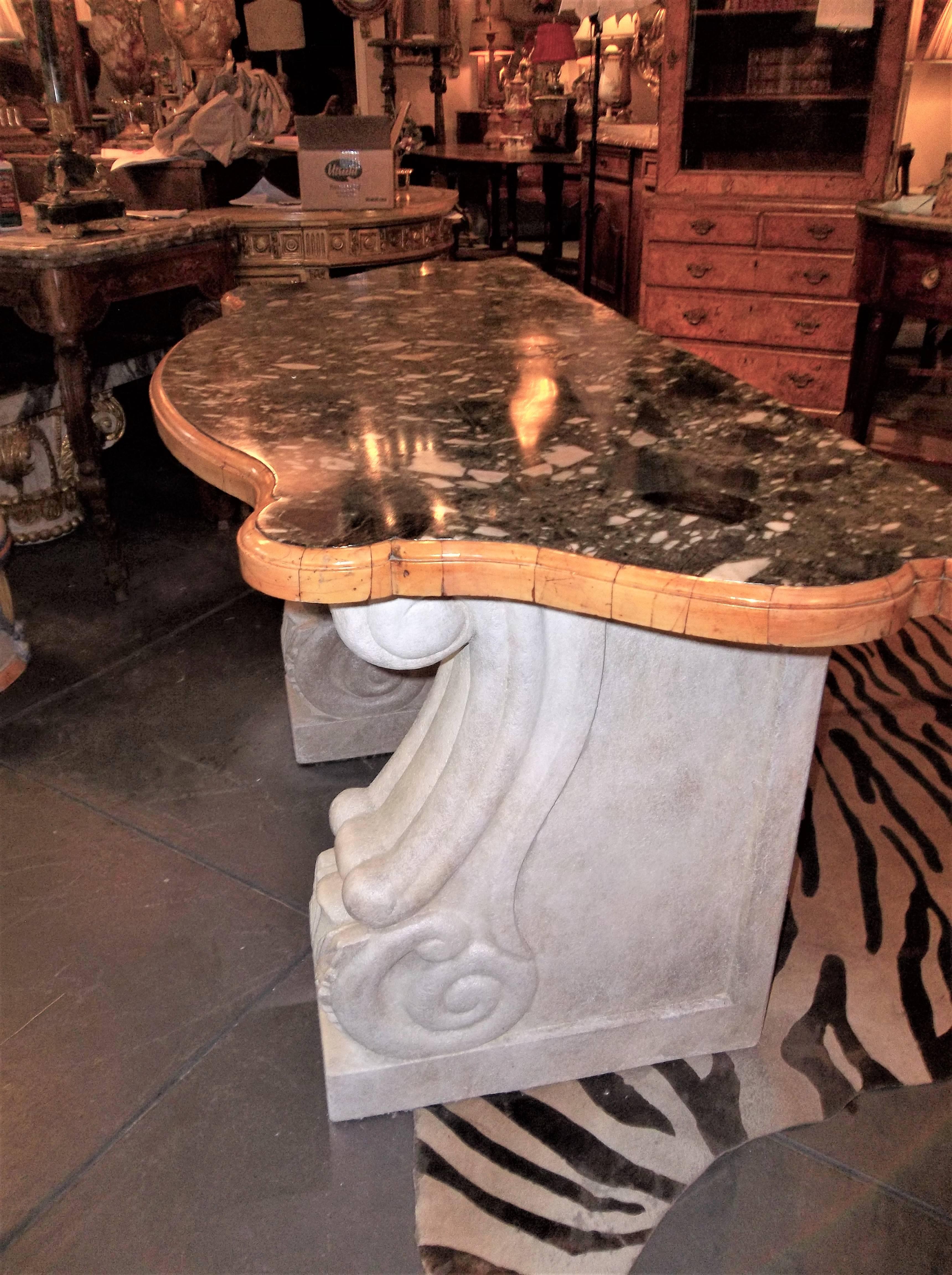 Baroque Style Marble-Top Console of Antique and Later Elements For Sale 2