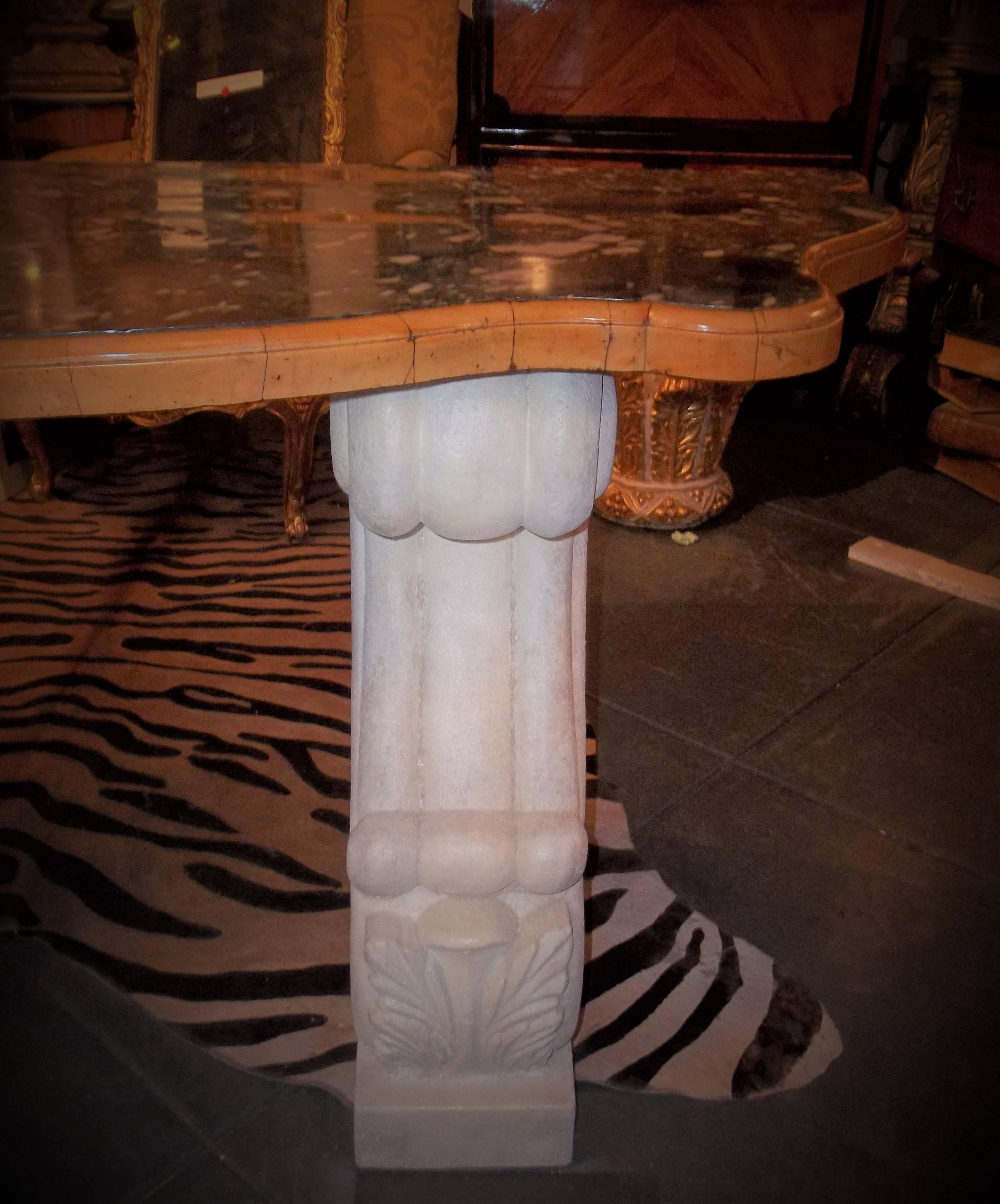 Baroque Style Marble-Top Console of Antique and Later Elements For Sale 3