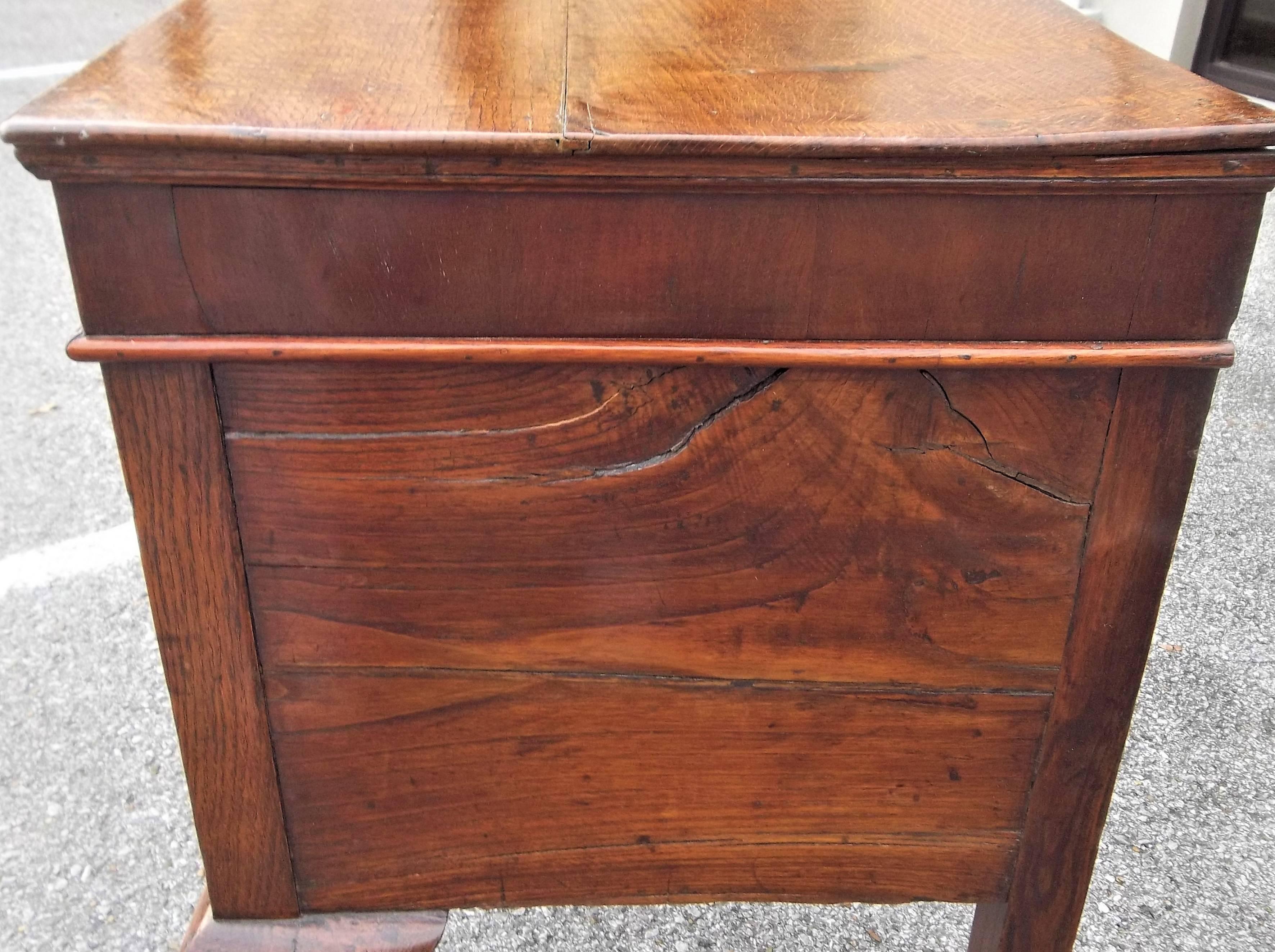 19th Century Tall Welsh or English Fan Inlaid Oak and Mahogany Dresser Base or Sideboard