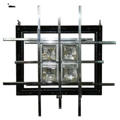 Vintage wall sconce made of Murano glass and steel, Italy, 1960s