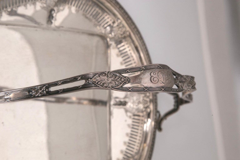 North American Antique Sterling Silver Cake Basket, 1890, American Made, Caldwell & Co. For Sale