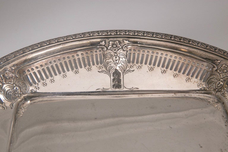 Late 19th Century Antique Sterling Silver Cake Basket, 1890, American Made, Caldwell & Co. For Sale
