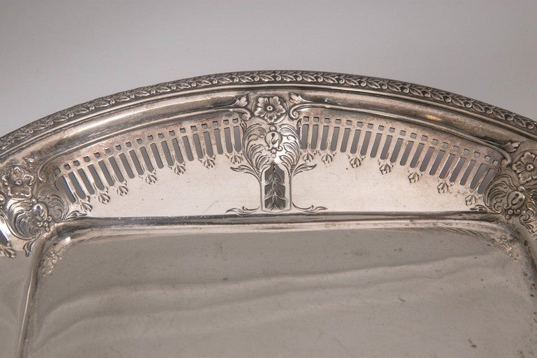 Antigua cesta de plata de ley para pasteles, 1890, fabricación estadounidense, Caldwell & Co. Plata esterlina en venta