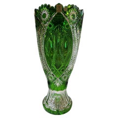 Hand Cut Lead Crystal Vase by Caesar Crystal Bohemiae Co. Czech.
