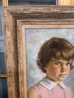 Traditional Style Portrait of Child, Signed Oil on Canvas, by Ariane Beigneux