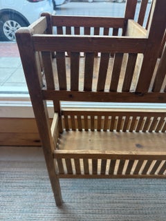 Vintage 2-tier Wooden Plant Stand, Architectural Slatted Mission/Arts & Craft