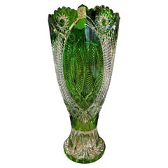 Hand Cut Lead Crystal Vase by Caesar Crystal Bohemiae Co. Czech.