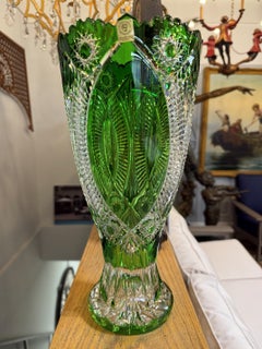 Hand Cut Lead Crystal Vase by Caesar Crystal Bohemiae Co. Czech.