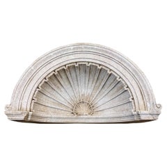 Late 19th Century Neoclassical Carved Marble, Stone Shell Niche Cap