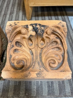 19th Century Terracotta Corbels with Acanthus Leaf Reliefs, Circa 1890