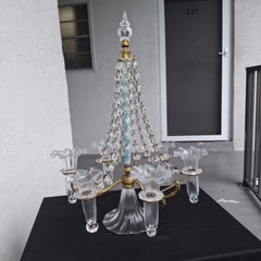 19thc British Blown Art Glass w/ Gilt Bronze Large Epergne by Stevens & Williams