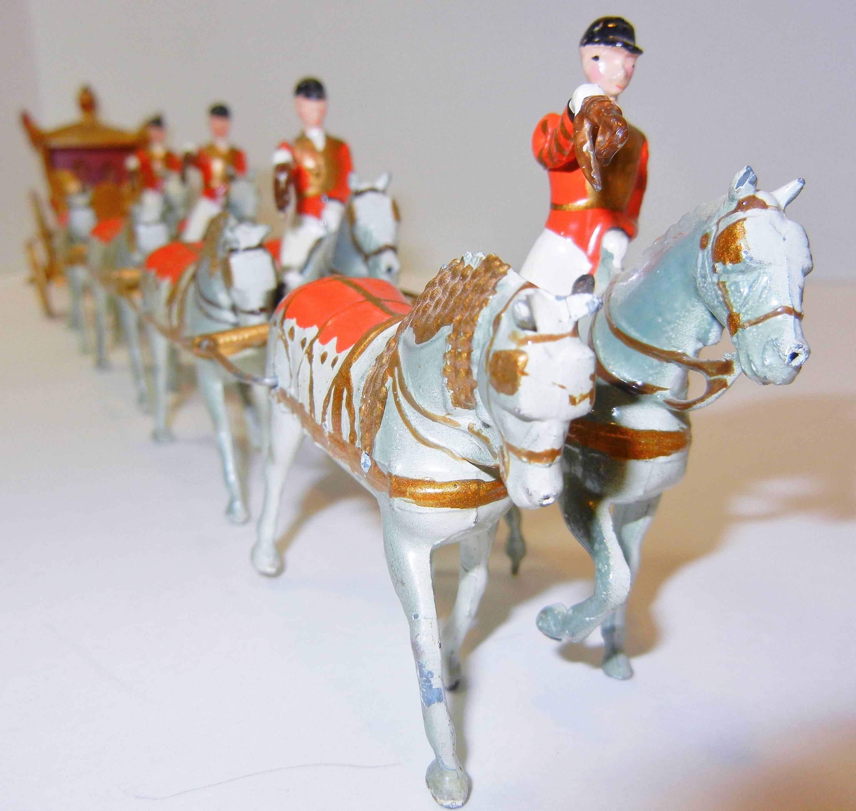 Cast George VI Coronation of 1937, Toy State Coach of England by W. Britain Ltd