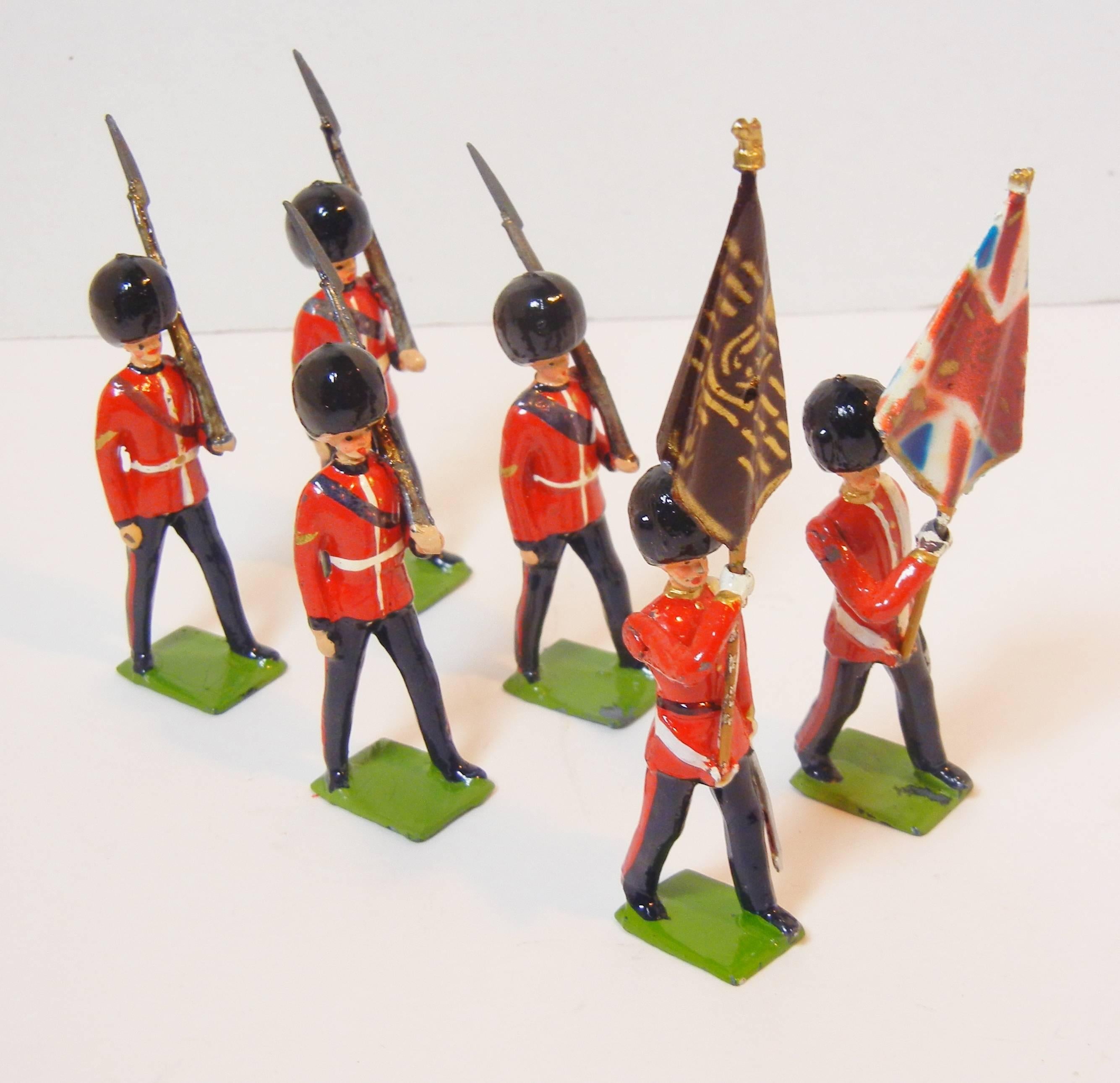British Color Party of the Scots Guards, Vintage Lead Toy Soldiers by W. Britain Ltd