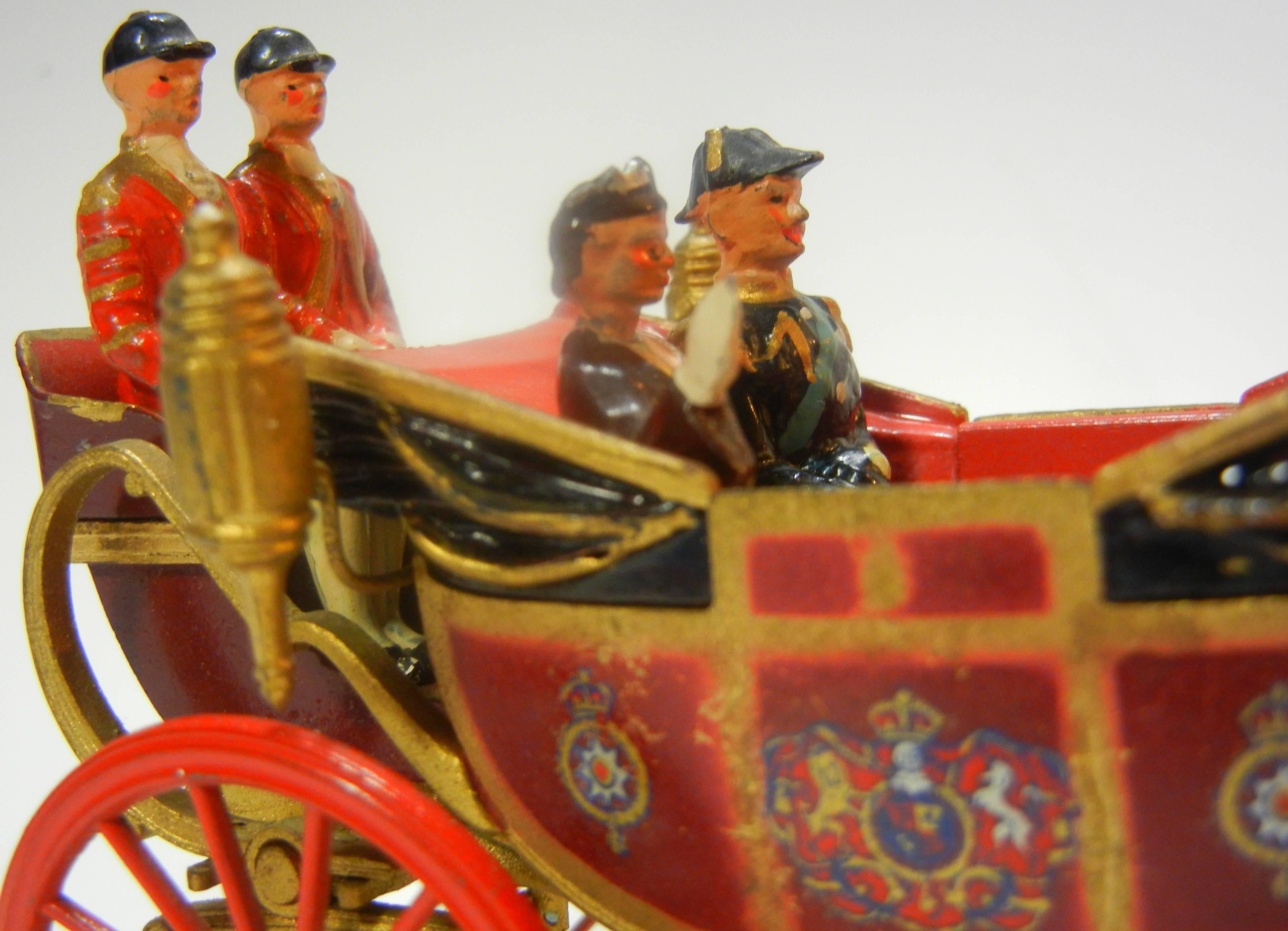 English Elizabeth II in State Landau, Team of Six Windsor Greys, Britains Ltd. Toy, 1955