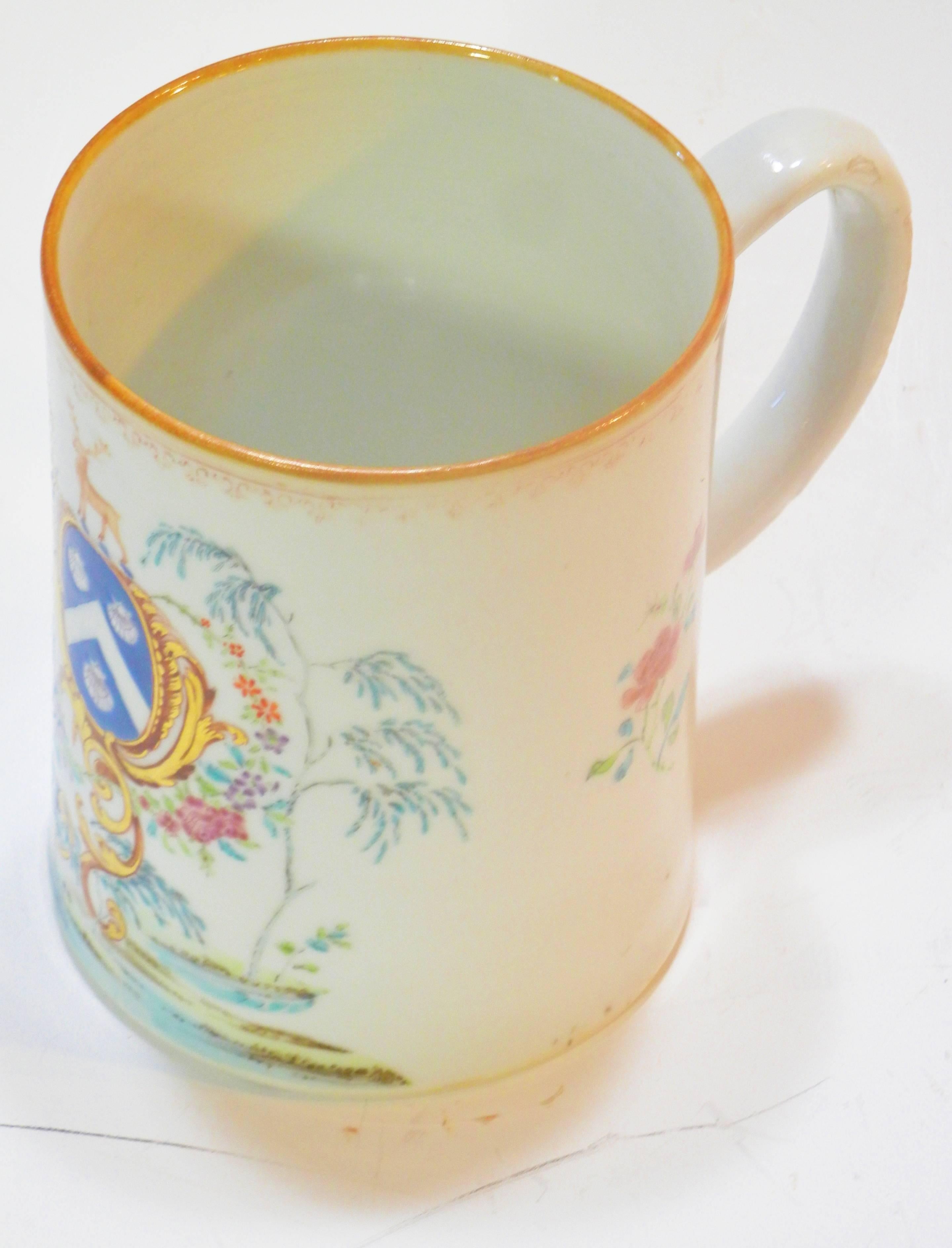 Rococo Chinese Export St. James Armorial Tankard For Sale 1