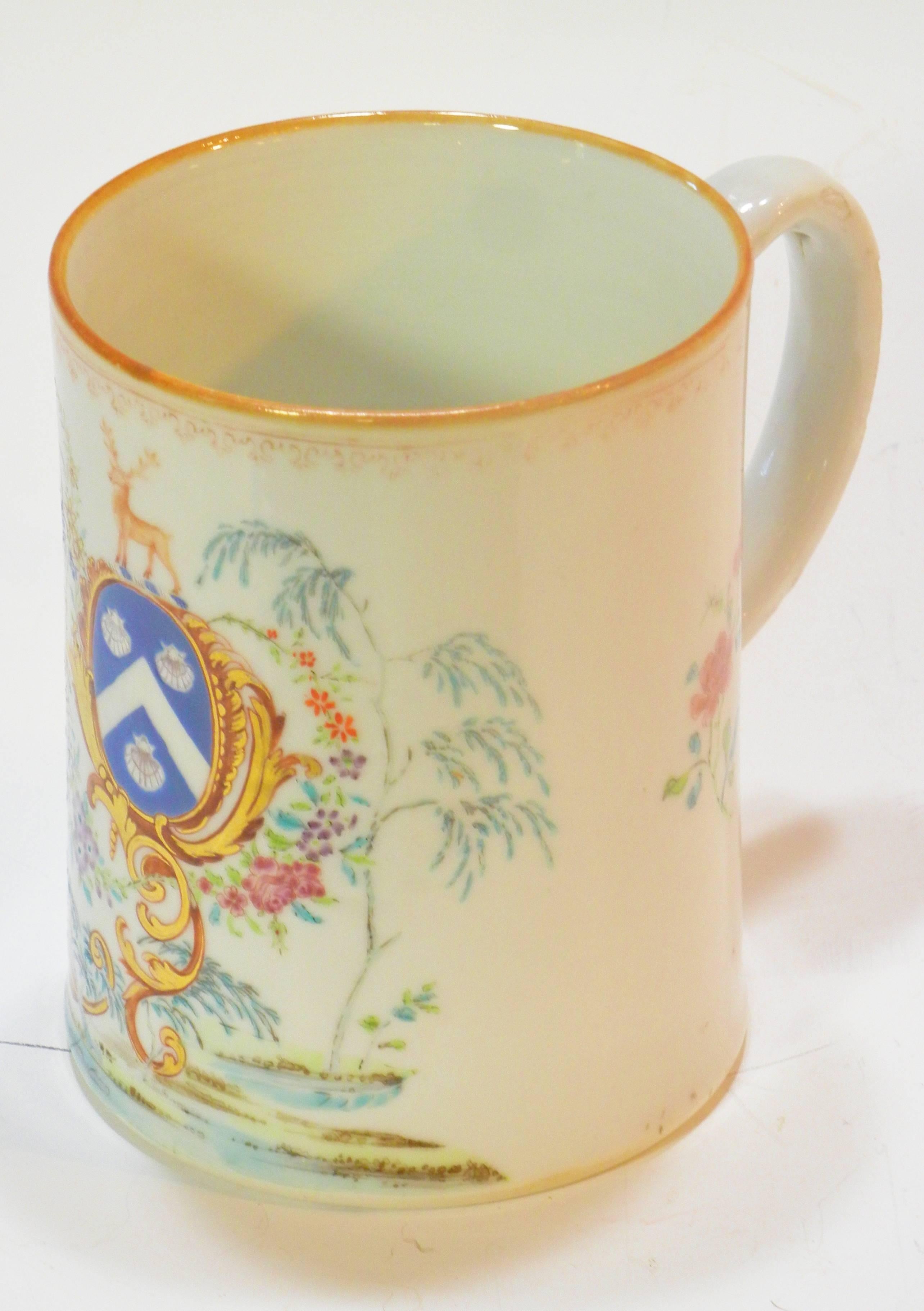 Rococo Chinese Export St. James Armorial Tankard For Sale 2