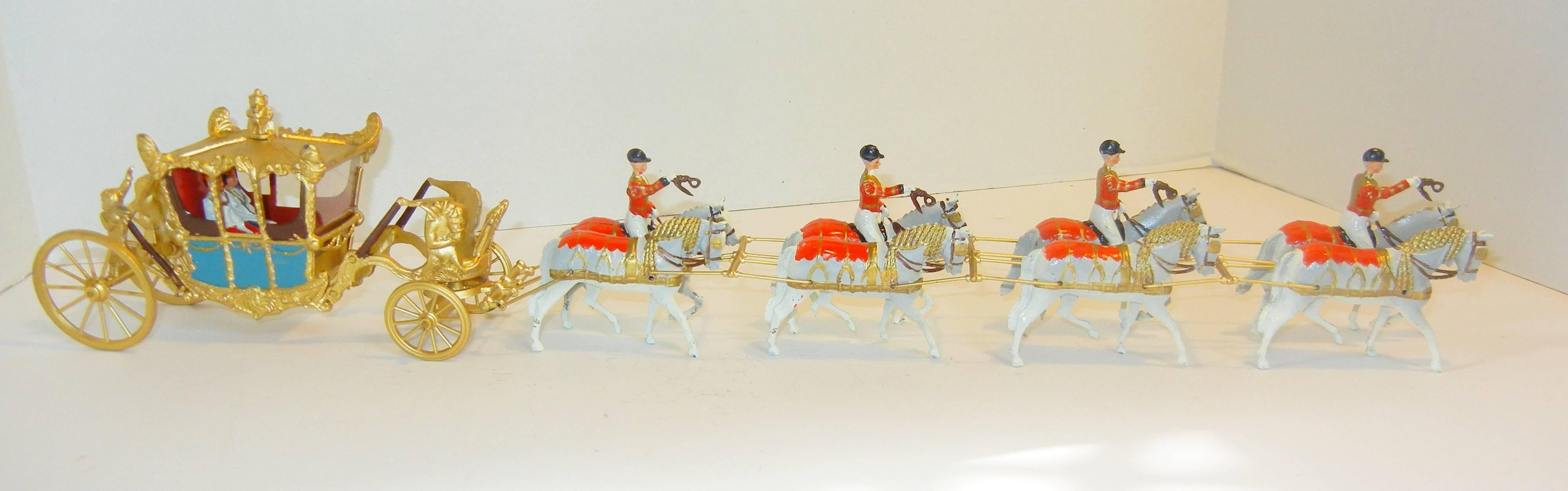 Lead Her Majesty's State Coach Pulled by Eight Windsor Greys, Britains Ltd Toy, 1963