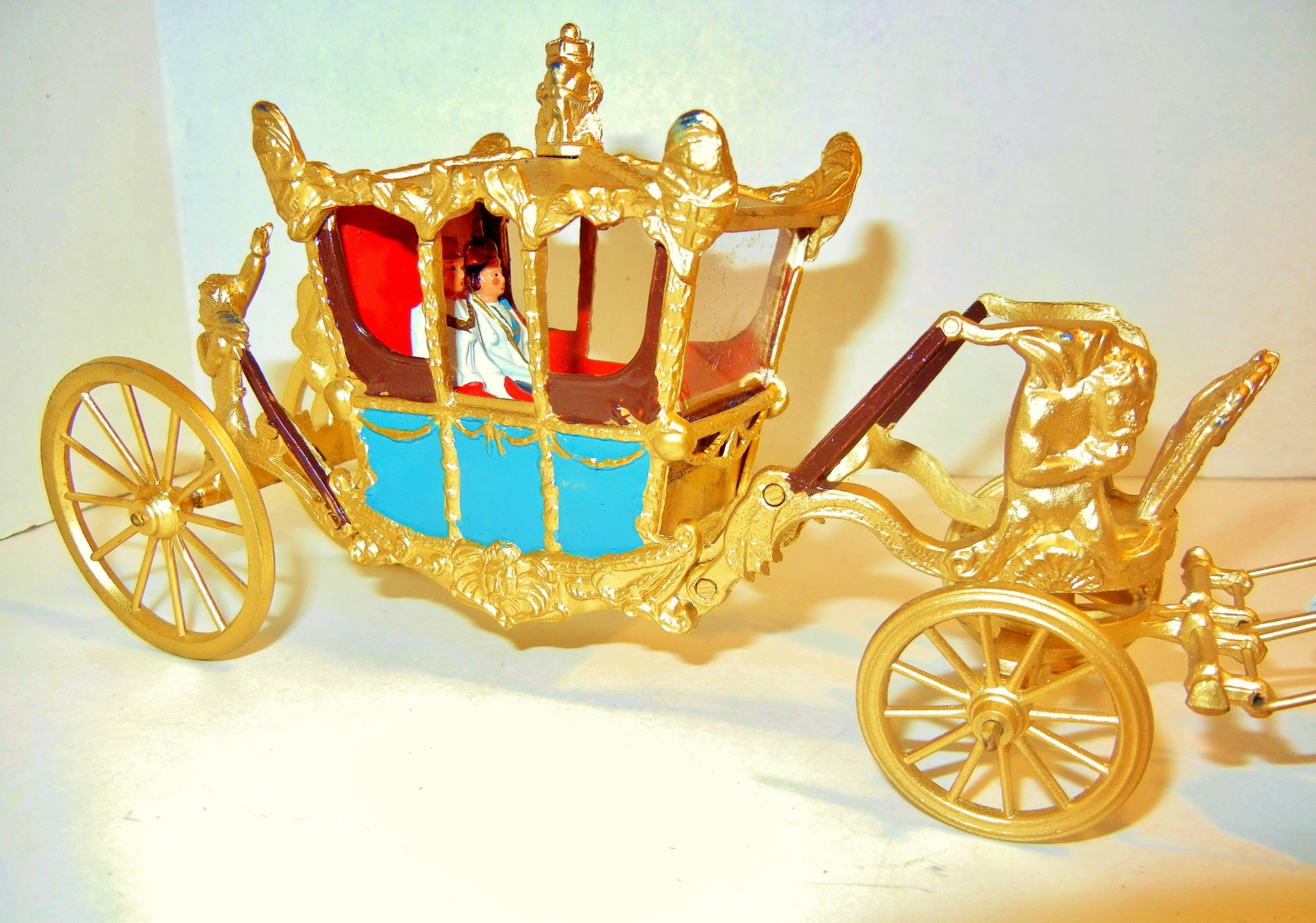Hand-Painted Her Majesty's State Coach Pulled by Eight Windsor Greys, Britains Ltd Toy, 1963
