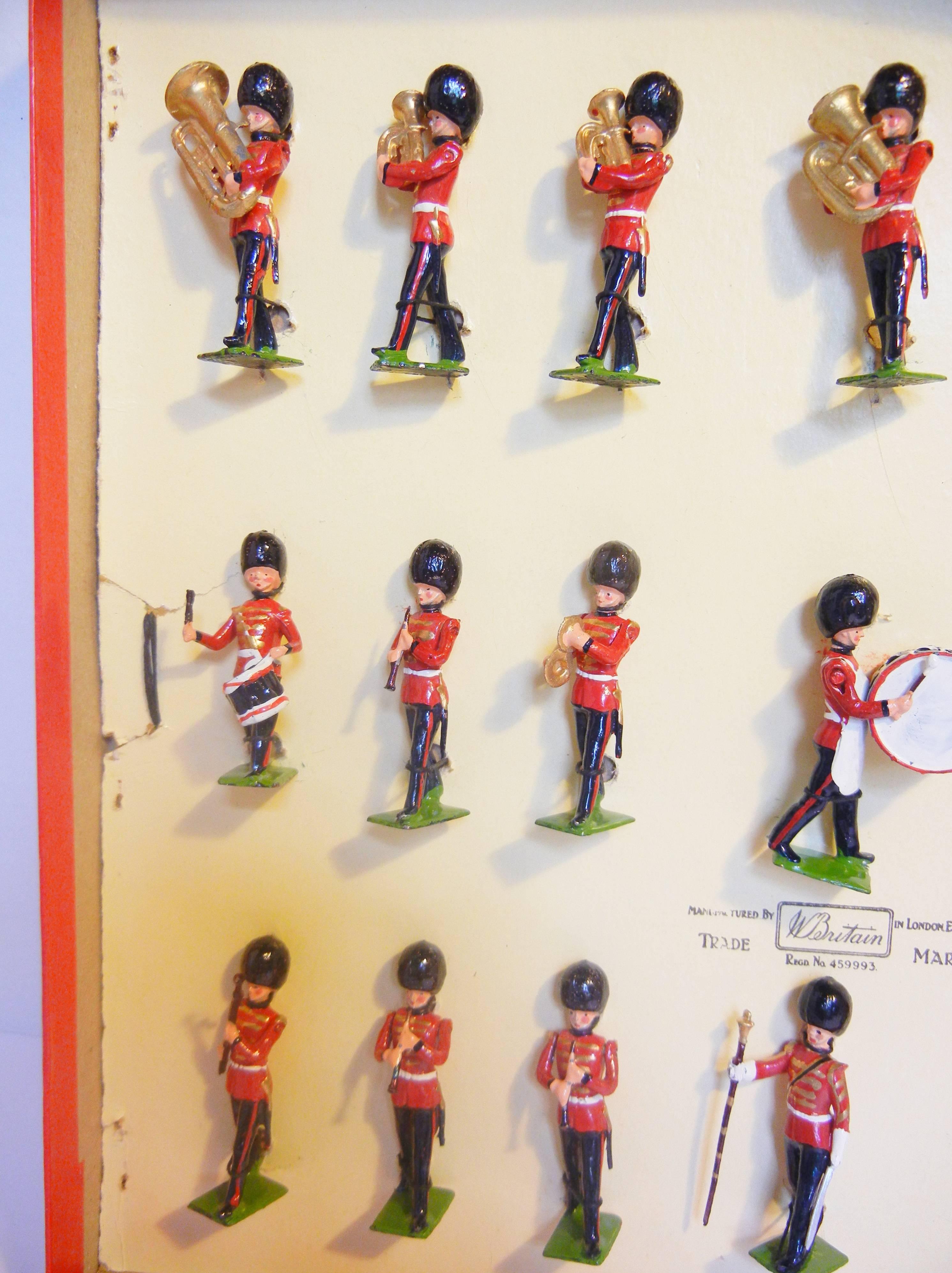 English Full Band of the Coldstream Guards in Original Box, by Britains Ltd., UK, 1949